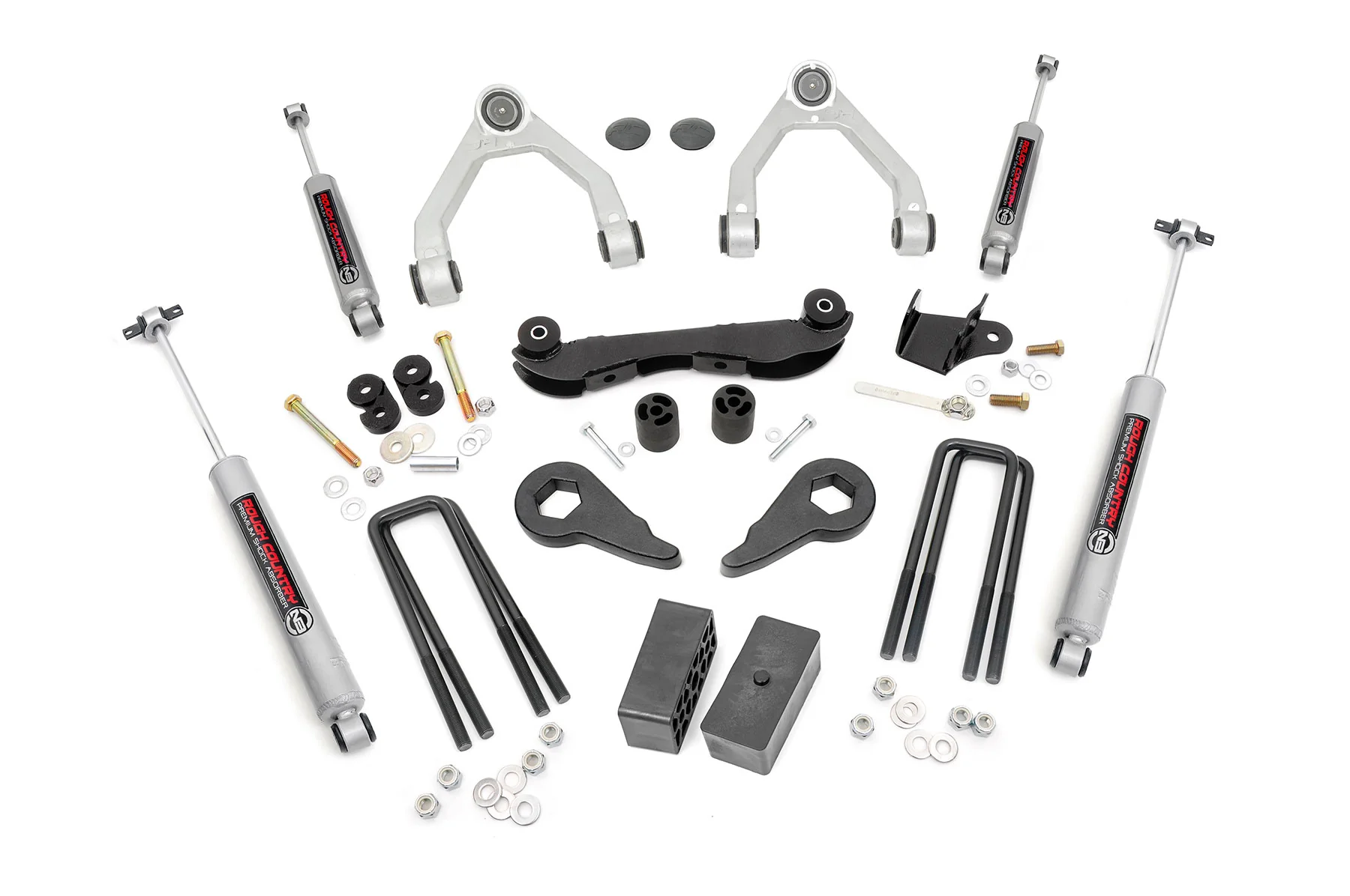 Rough Country - 2-3 Inch Lift Kit - Rear Blocks - Chevy C1500/K1500 Truck & SUV 4WD (88-99) - Image 2