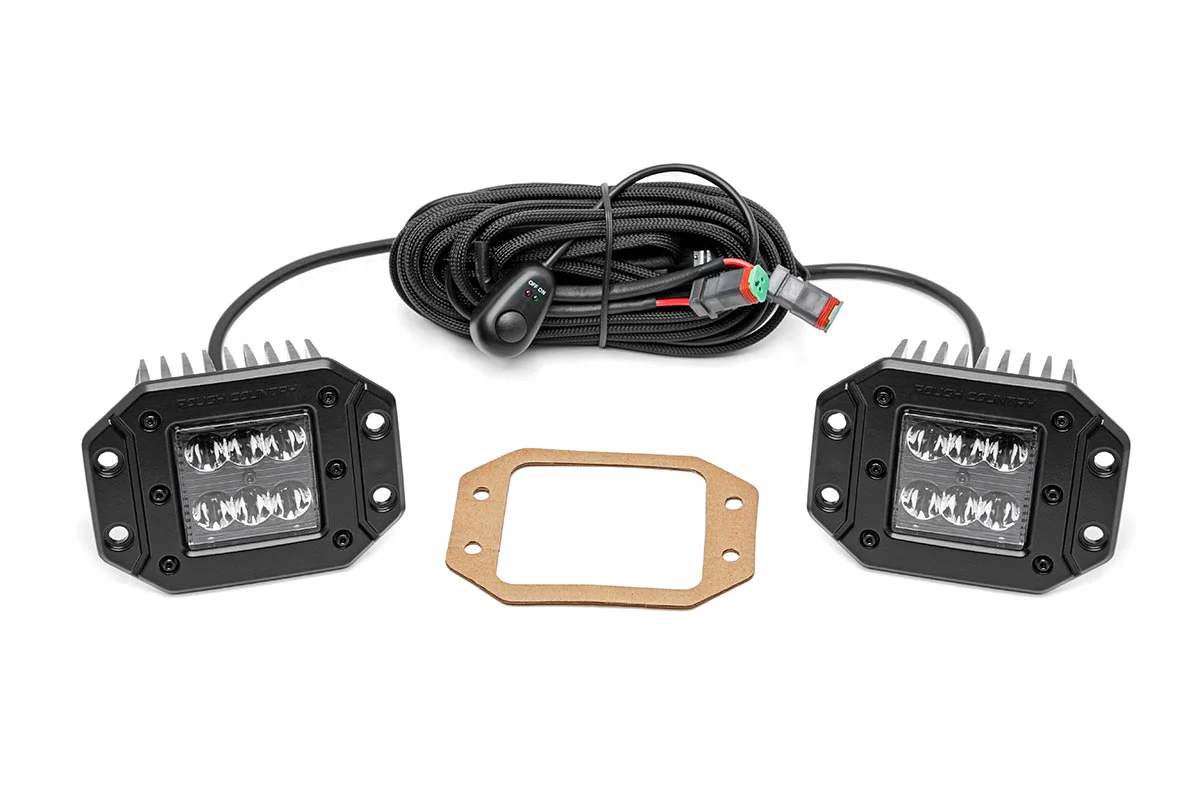 Rough Country - 2 Inch Black Series LED Light Pods - Spot - Flush Mount - Image 5