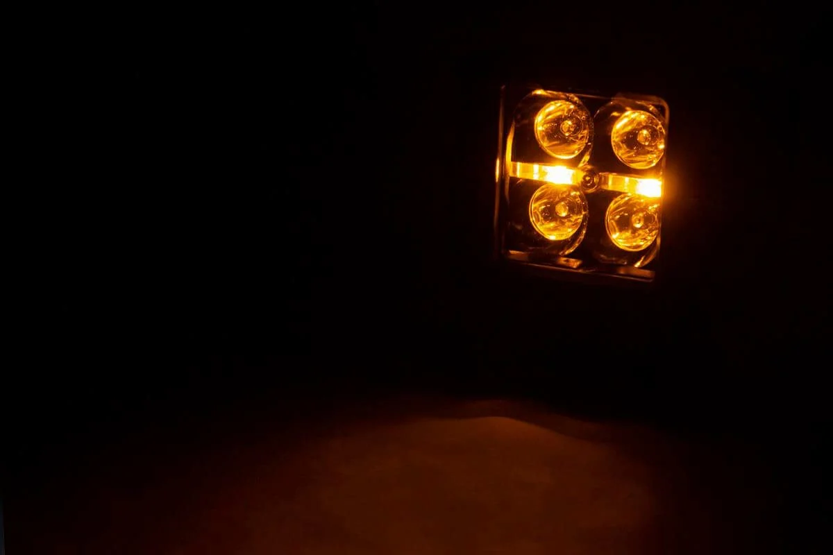 Rough Country - 2 Inch Black Series LED Light Pods - Spot - Square - Amber DRL - Image 2