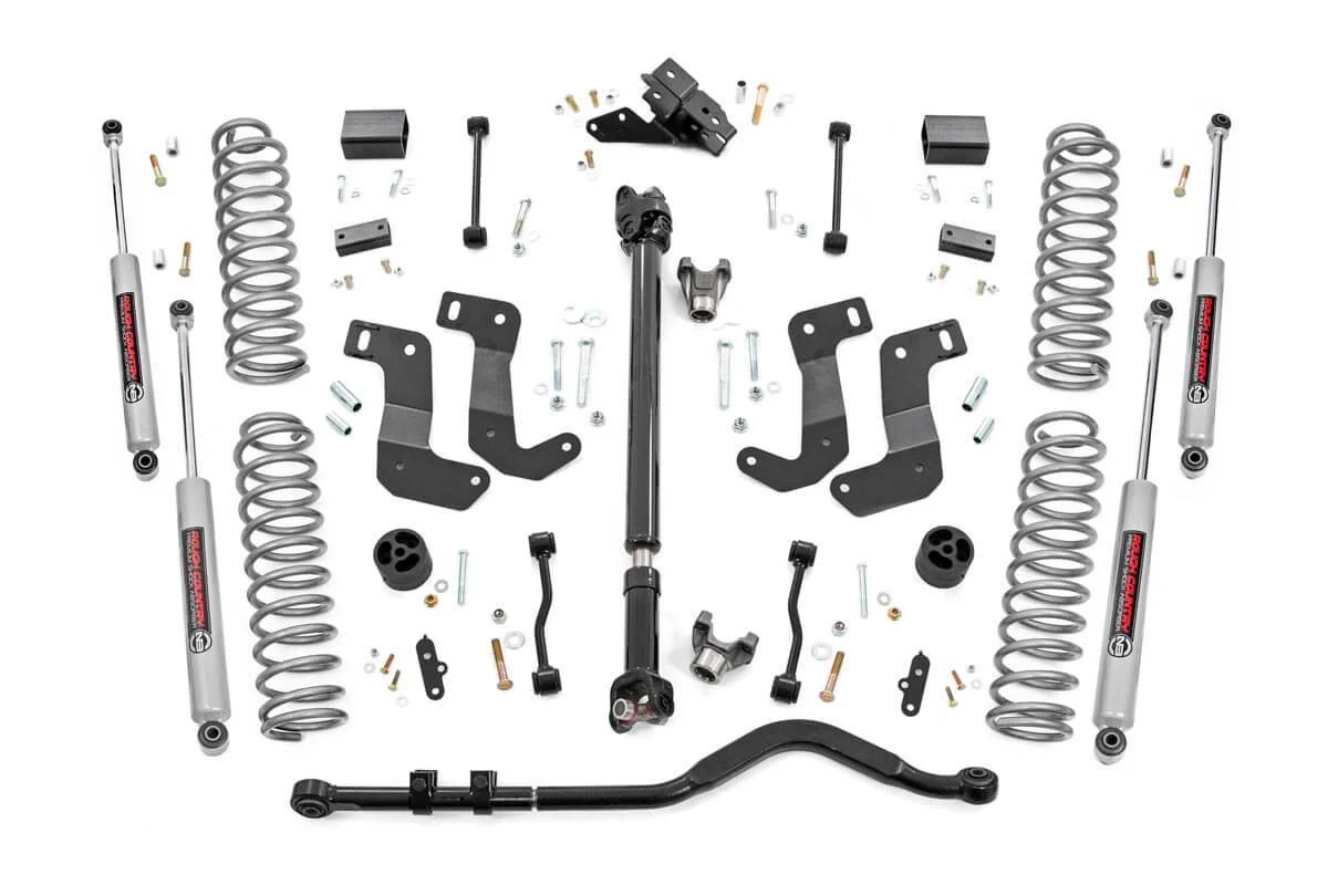 Rough Country - 3.5 Inch Lift Kit - C/A Drop - FR D/S - Jeep Wrangler Unlimited Rubicon (18-23) - Image 7