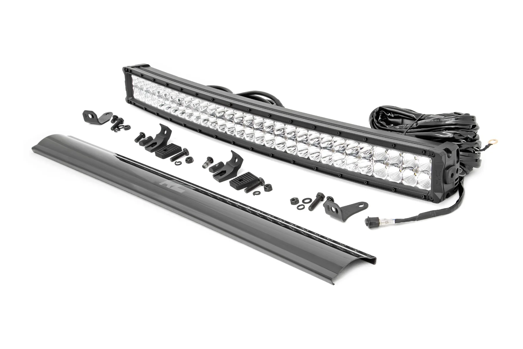 Rough Country - 30 Inch Chrome Series LED Light Bar - Curved - Dual Row - Cool White DRL