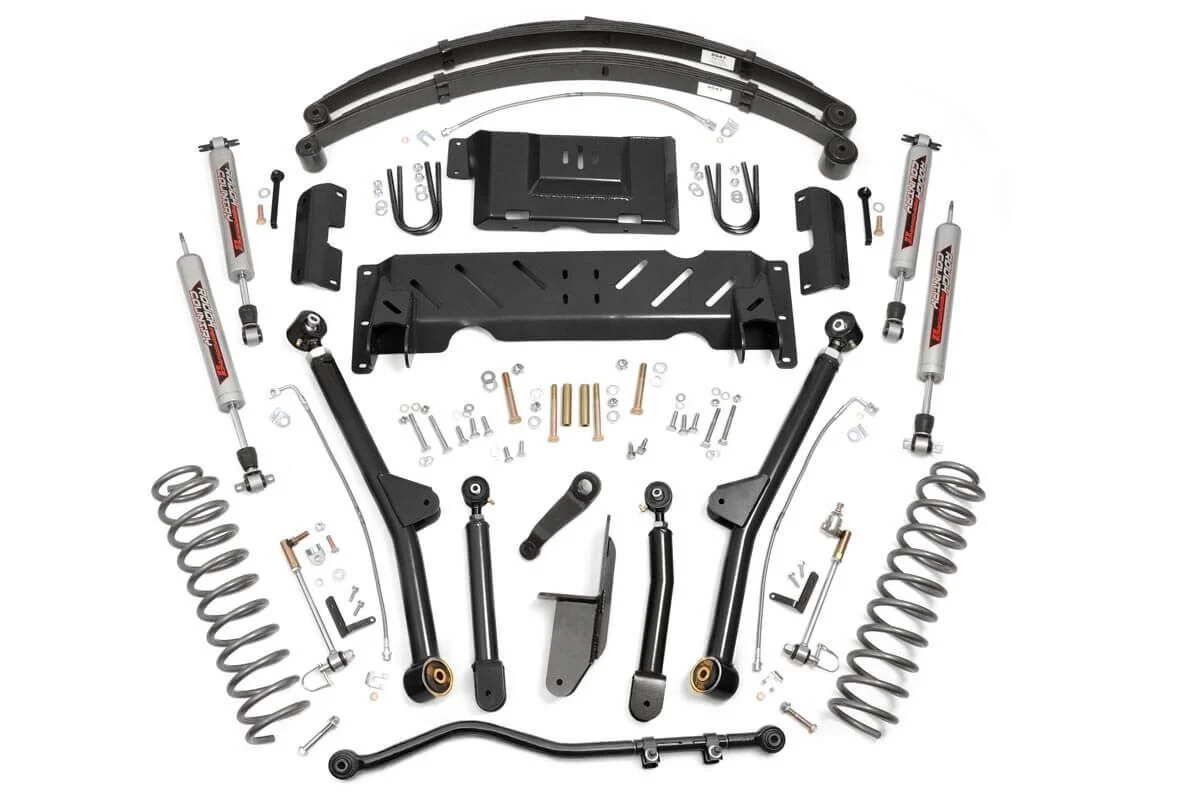 Rough Country - 4.5 Inch Lift Kit - Long Arm - RR Leaf's - NP242 - Jeep Cherokee XJ 4WD (84-01) - Image 4