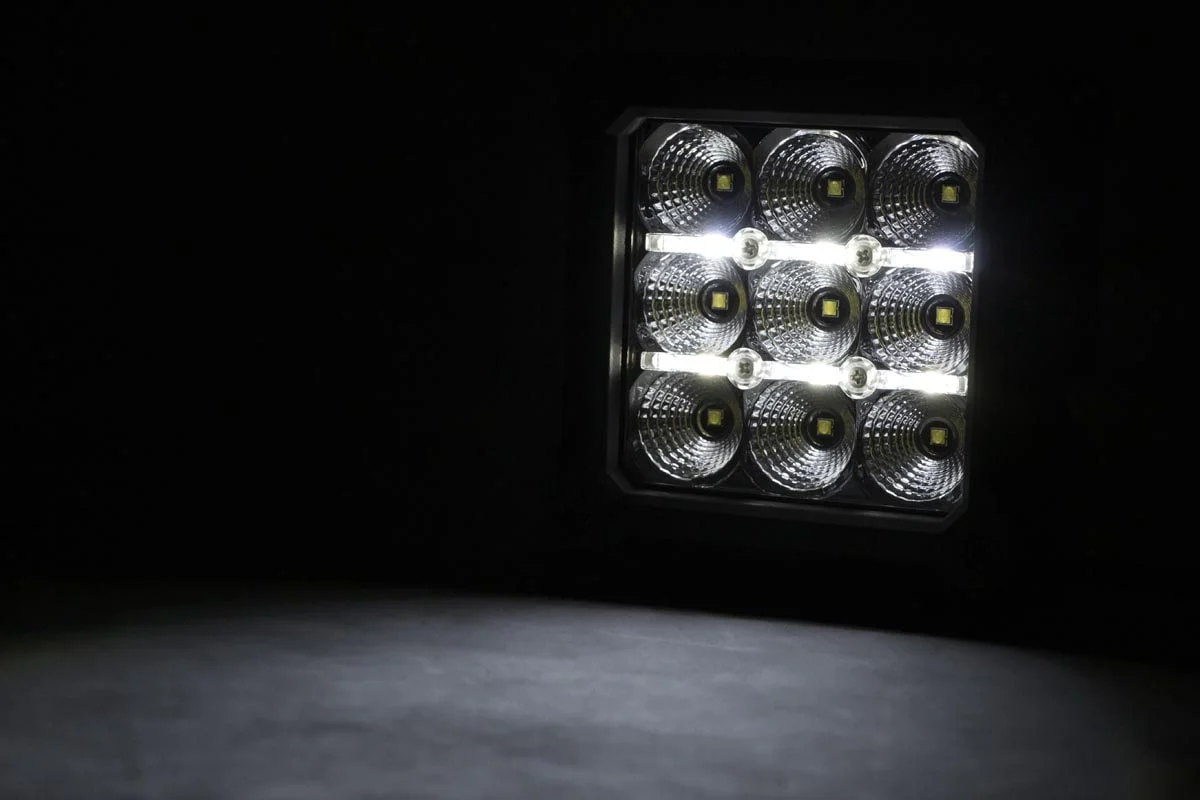 Rough Country - 4 Inch Chrome Series LED Light Pods - Square - White DRL - Pair - Image 3