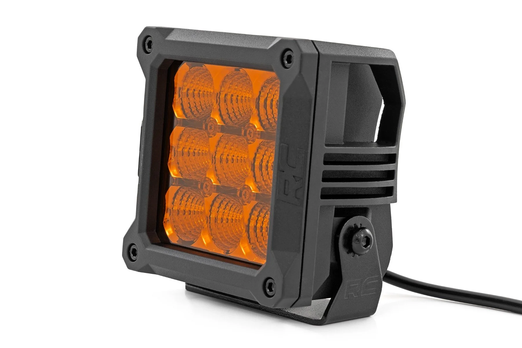 Rough Country - 4 Inch LED Amber Light Pods - Square - Amber DRL - Pair - Image 2