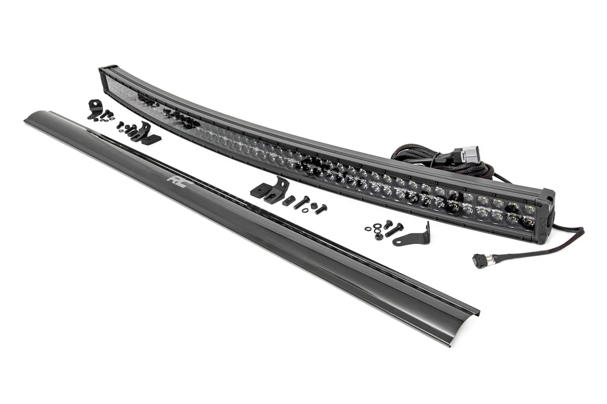 Rough Country - 54 Inch Black Series LED Light Bar - Curved - Dual Row - Cool White DRL