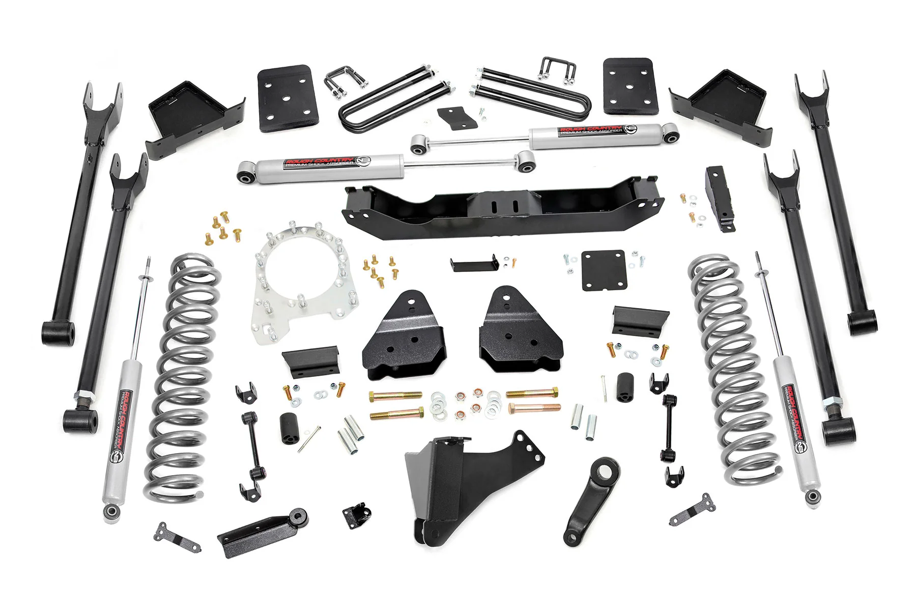 Rough Country - 6 Inch Lift Kit - Diesel - 4 Link - OVLD - Ford F-250/F-350 Super Duty (17-22)