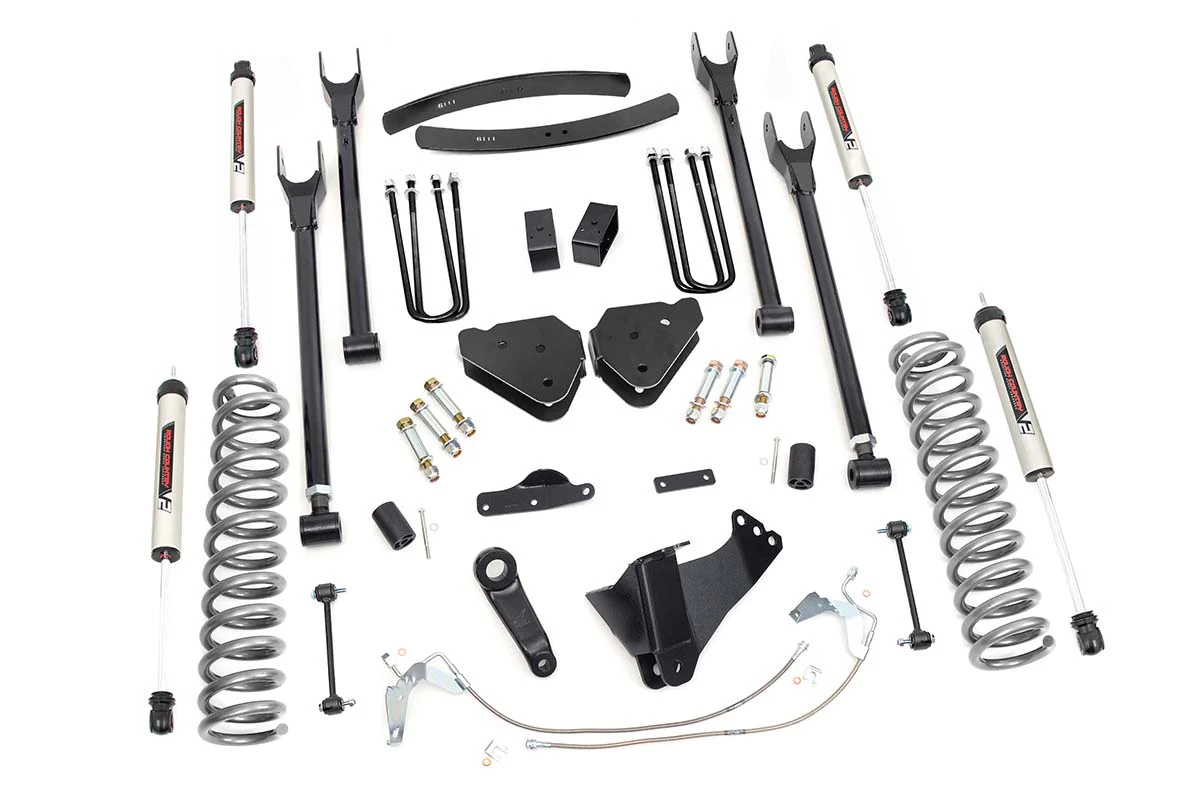 Rough Country - 6 Inch Lift Kit - Gas - 4 Link - V2 - Ford F-250/F-350 Super Duty 4WD (08-10)