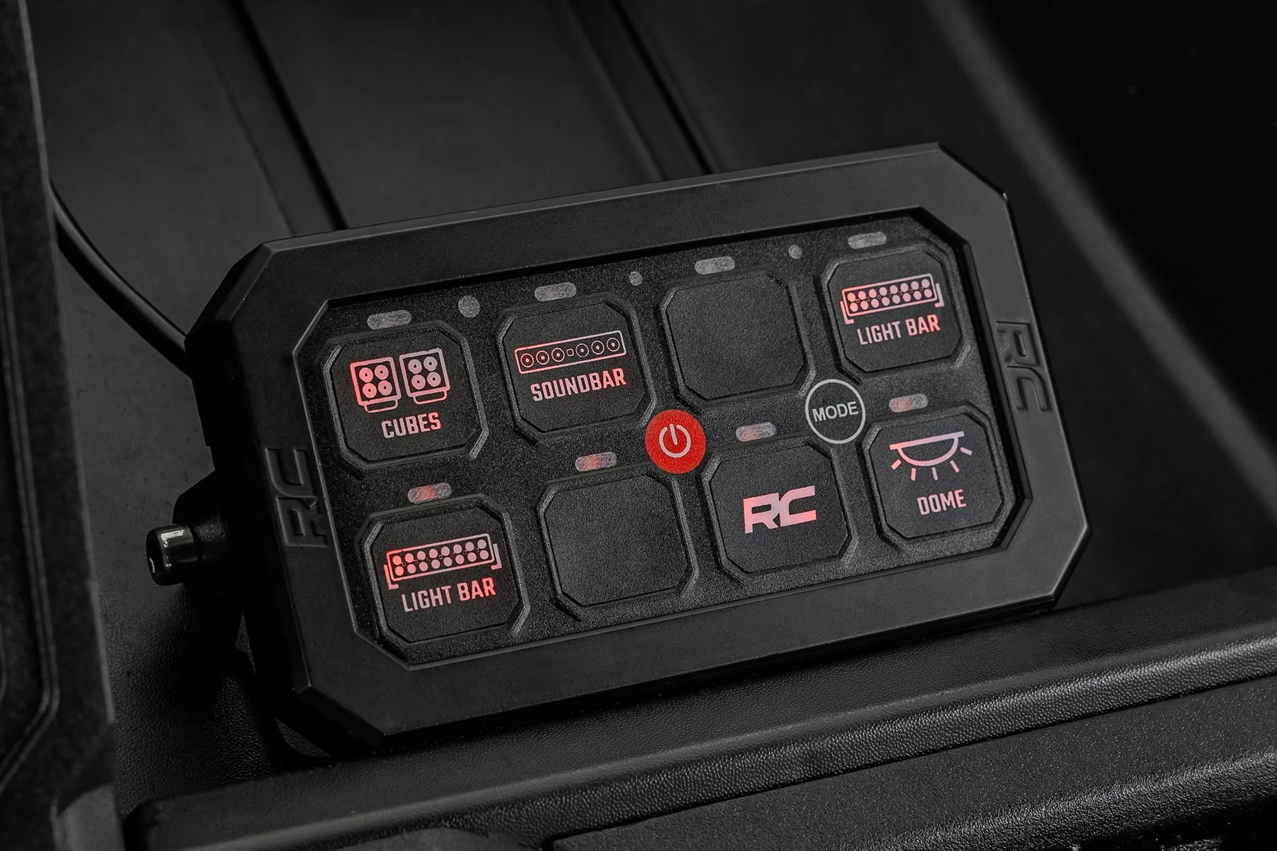 Rough Country - Bluetooth - 8 Gang Switch Panel - RGB Backlit Buttons - Multifunction Modes