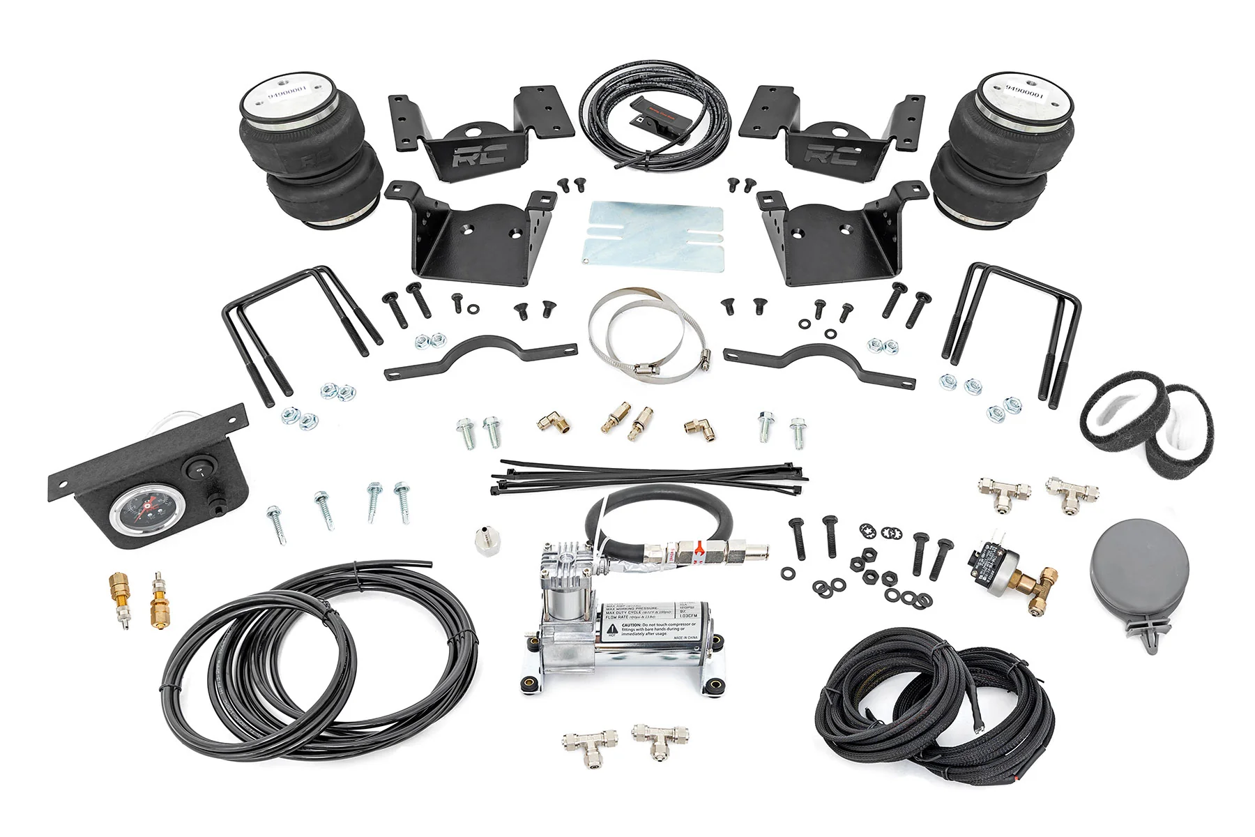 Rough Country - Air Spring Kit w/compressor - 0-7.5" Lift - Chevy/GMC 2500HD/3500HD (11-19)