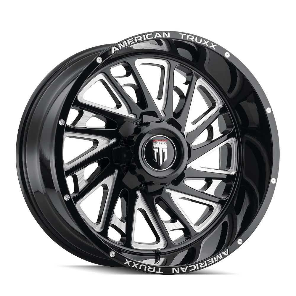 American Truxx - AMERICAN TRUXX BLADE AT1905 GLOSS BLACK MILLED 20X10 8-170 -24MM 125.2MM