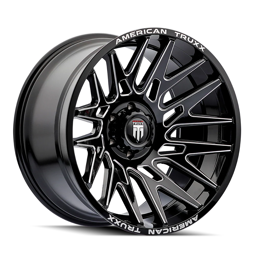 American Truxx - AMERICAN TRUXX EVOLUTION AT1919 GLOSS BLACK MILLED 22X12 8-180 -44MM 124.2MM