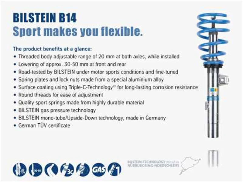 Bilstein B14 2001-2006 BMW 330ci Front and Rear Suspension Kit - Image 3