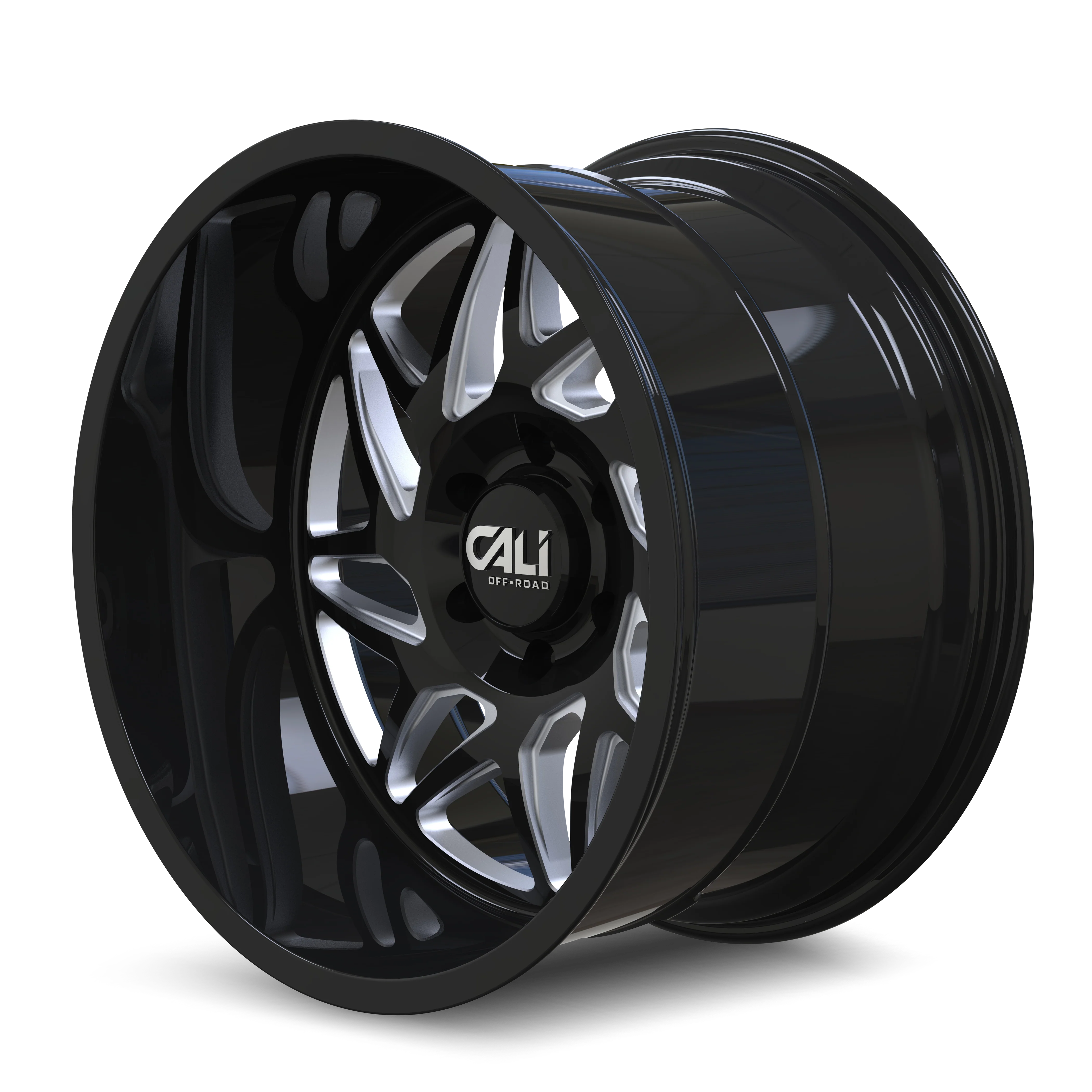 Cali Offroad - CALI OFF-ROAD GEMINI 9112 GLOSS BLACK MILLED 22X12 6-135 -51MM 87.1MM - Image 2