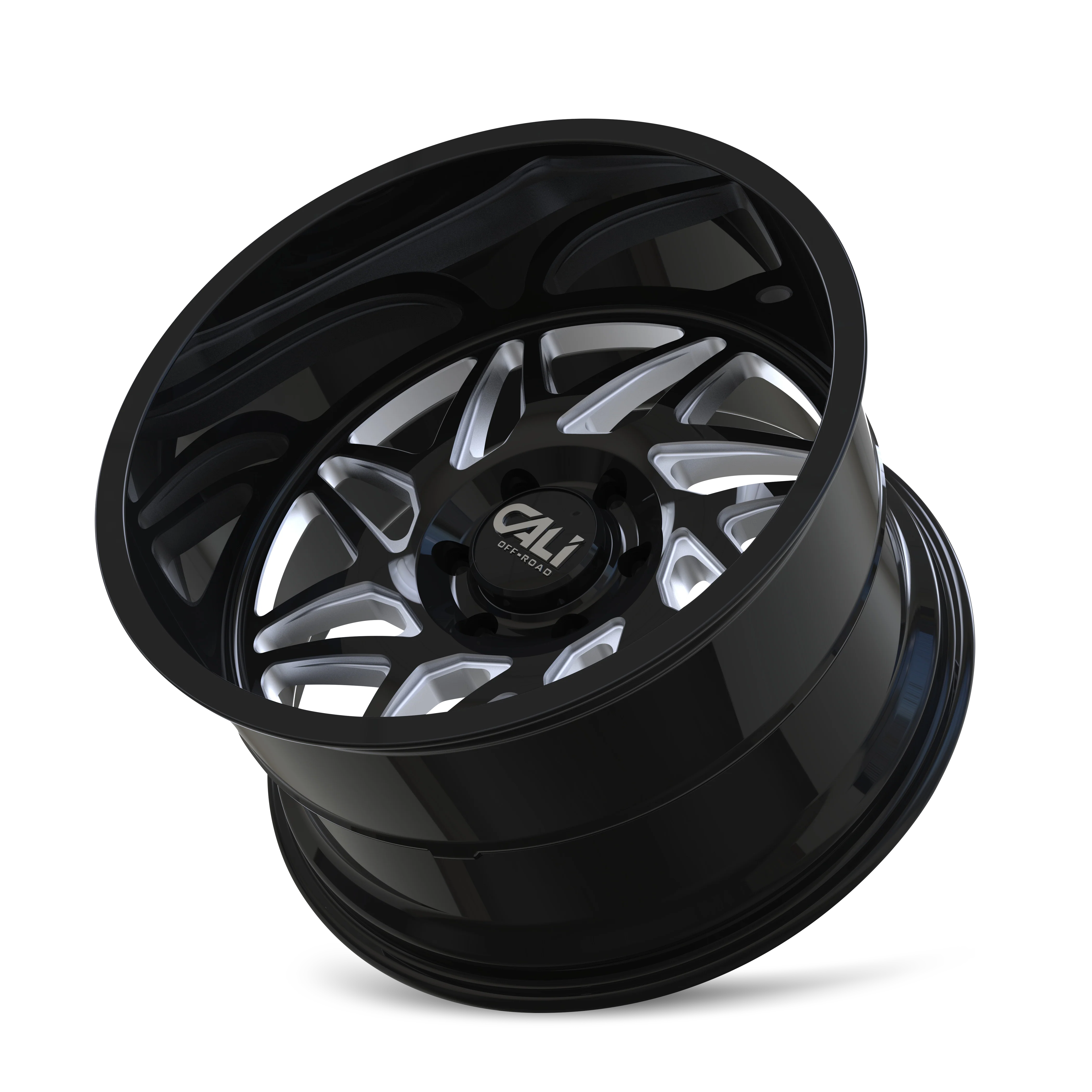 Cali Offroad - CALI OFF-ROAD GEMINI 9112 GLOSS BLACK MILLED 22X12 6-135 -51MM 87.1MM - Image 3