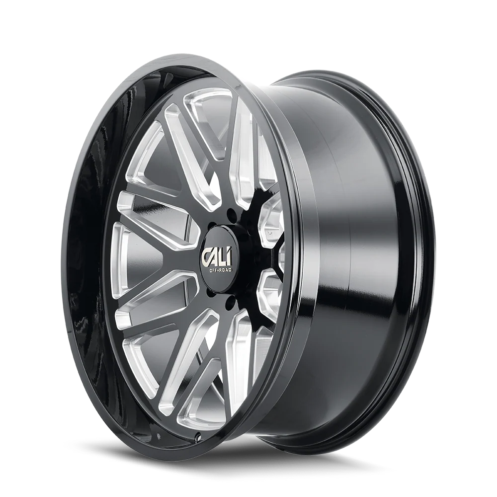 Cali Offroad - CALI OFF-ROAD INVADER 9115 GLOSS BLACK MILLED 28X12 6-135 -44MM 87.1MM - Image 2