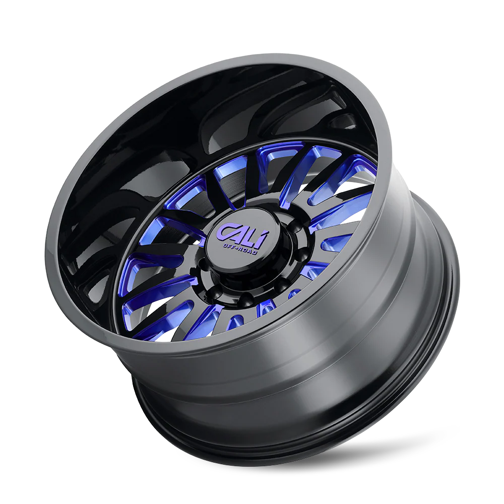 Cali Offroad - CALI OFF-ROAD SUMMIT 9110 GLOSS BLACK MILLED PRISM BLUE 24X14 6-135 -76MM 87.1MM - Image 3