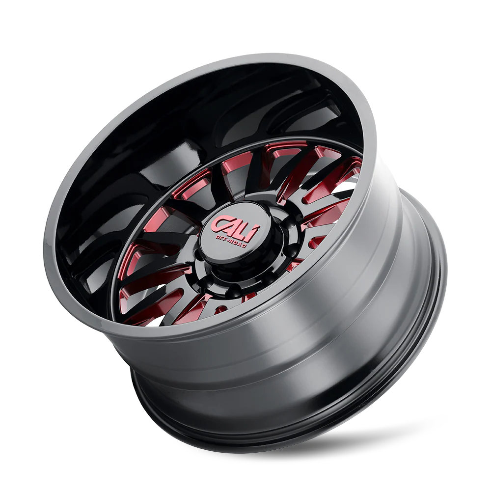 Cali Offroad - CALI OFF-ROAD SUMMIT 9110 GLOSS BLACK MILLED PRISM RED 20X10 8-180 -25MM 124.1MM - Image 3