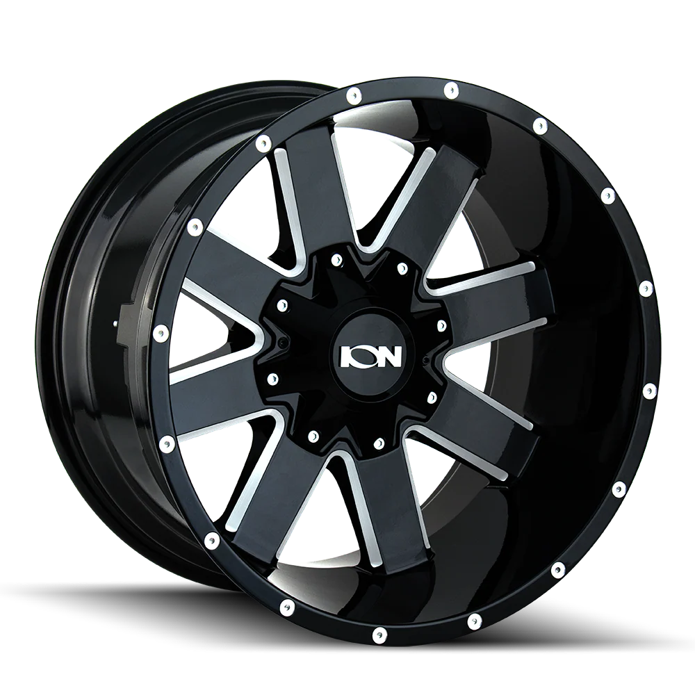 Ion Alloy - ION 141 GLOSS BLACK MILLED 20X12 8-180 -44MM 124.1MM