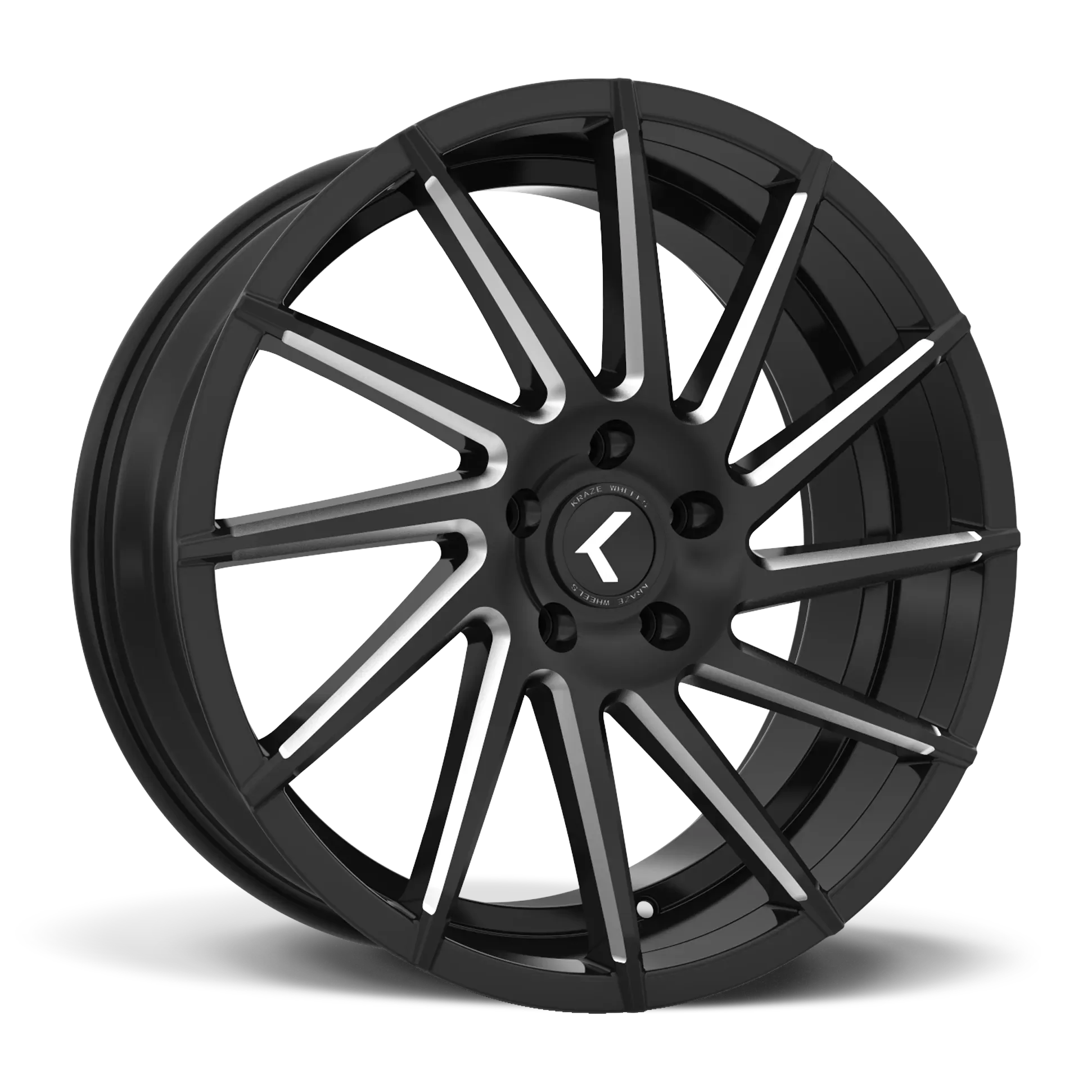 Kraze Wheels - KR181-18812BM KRAZE SPINNER KR181 GLOSS BLACK MACHINED 18X8 5-112 40MM 66.6MM