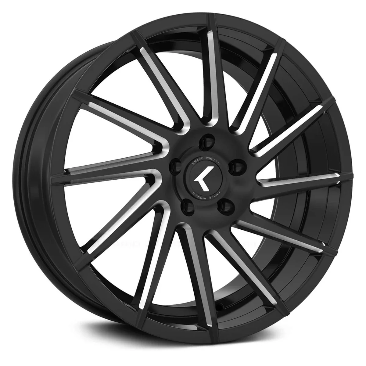 Kraze Wheels - KR181-228512M KRAZE SPINNER KR181 GLOSS BLACK MILLED 22X8.5 5-112 40MM 66.6MM