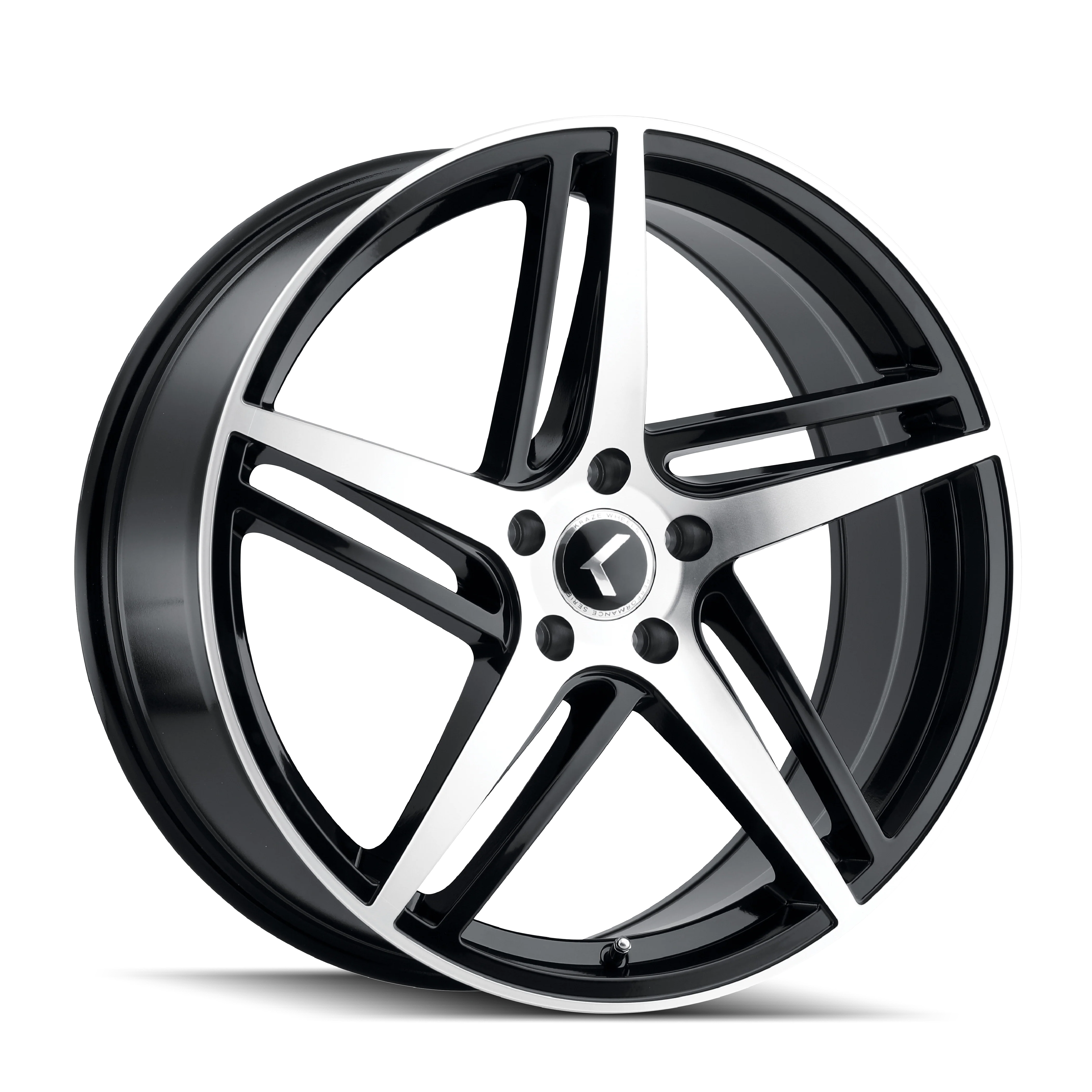 Kraze Wheels - KRAZE MILANO KR195 GLOSS BLACK MACHINED 18X8 5-112 40MM 66.56MM