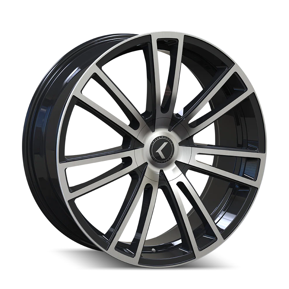 Kraze Wheels - KRAZE SPECTRA 183 GLOSS BLACK MACHINED 18X8 5-115/5-120 40MM 74.1MM