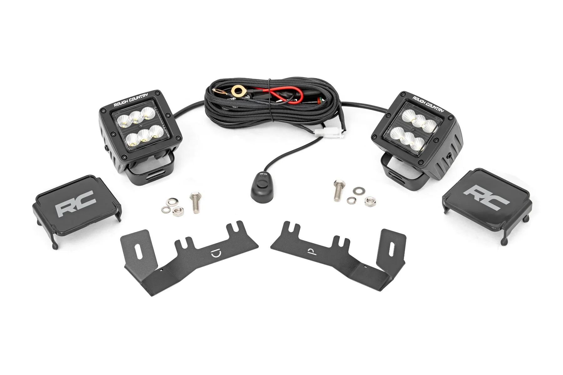 Rough Country - LED Ditch Light Kit - 2in Black Pair - Flood - Chevy/GMC 1500 (14-18 & Classic) - Image 7