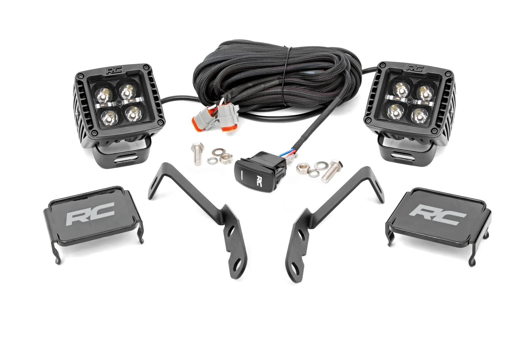 Rough Country - LED Light - Ditch Mount - 2" Black Pair - White DRL - Chevy 1500 (2007-2013) - Image 7