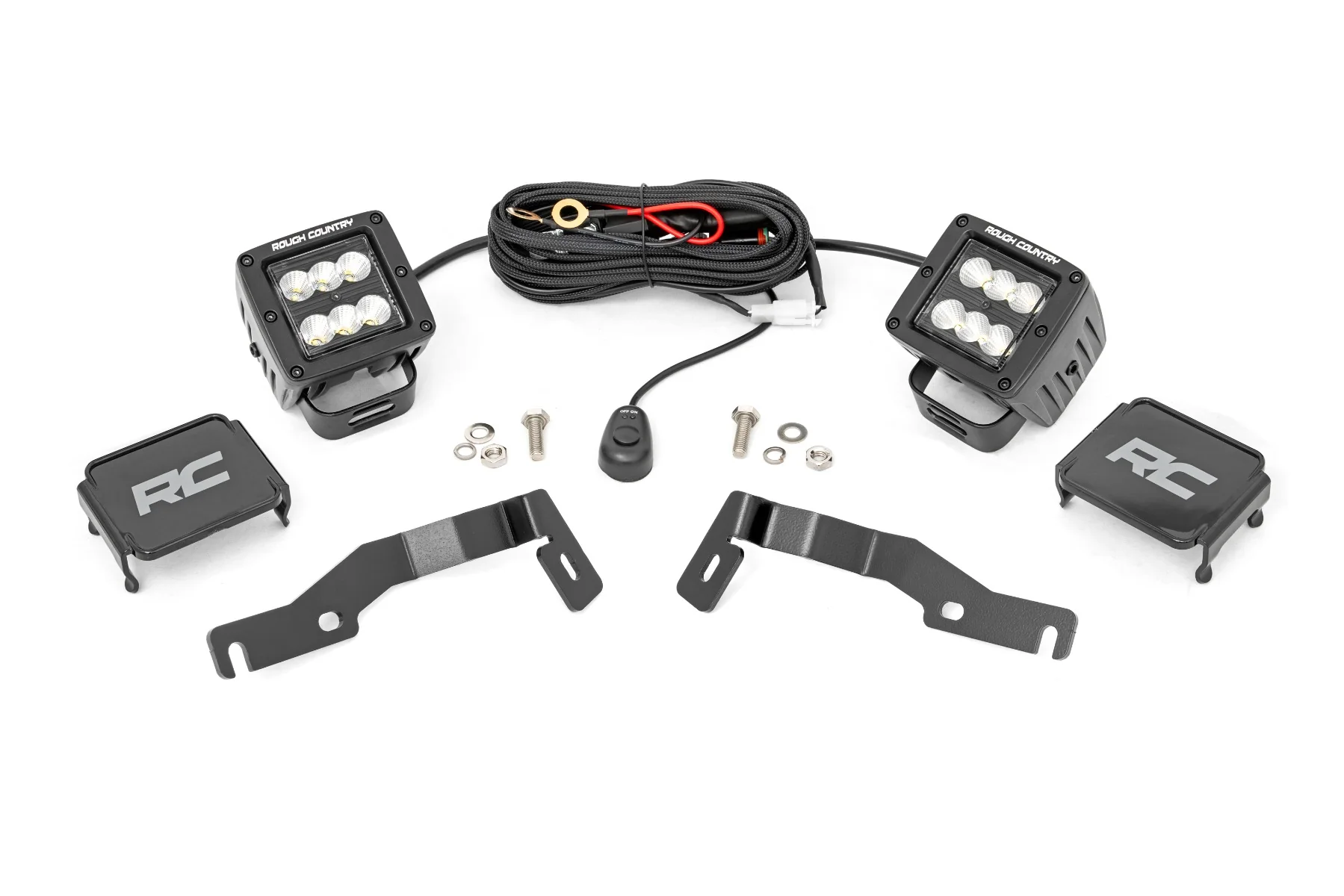 Rough Country - LED Light Kit - Ditch Mount - 2" Black Pair - Flood - Toyota Tacoma (24-25) - Image 8