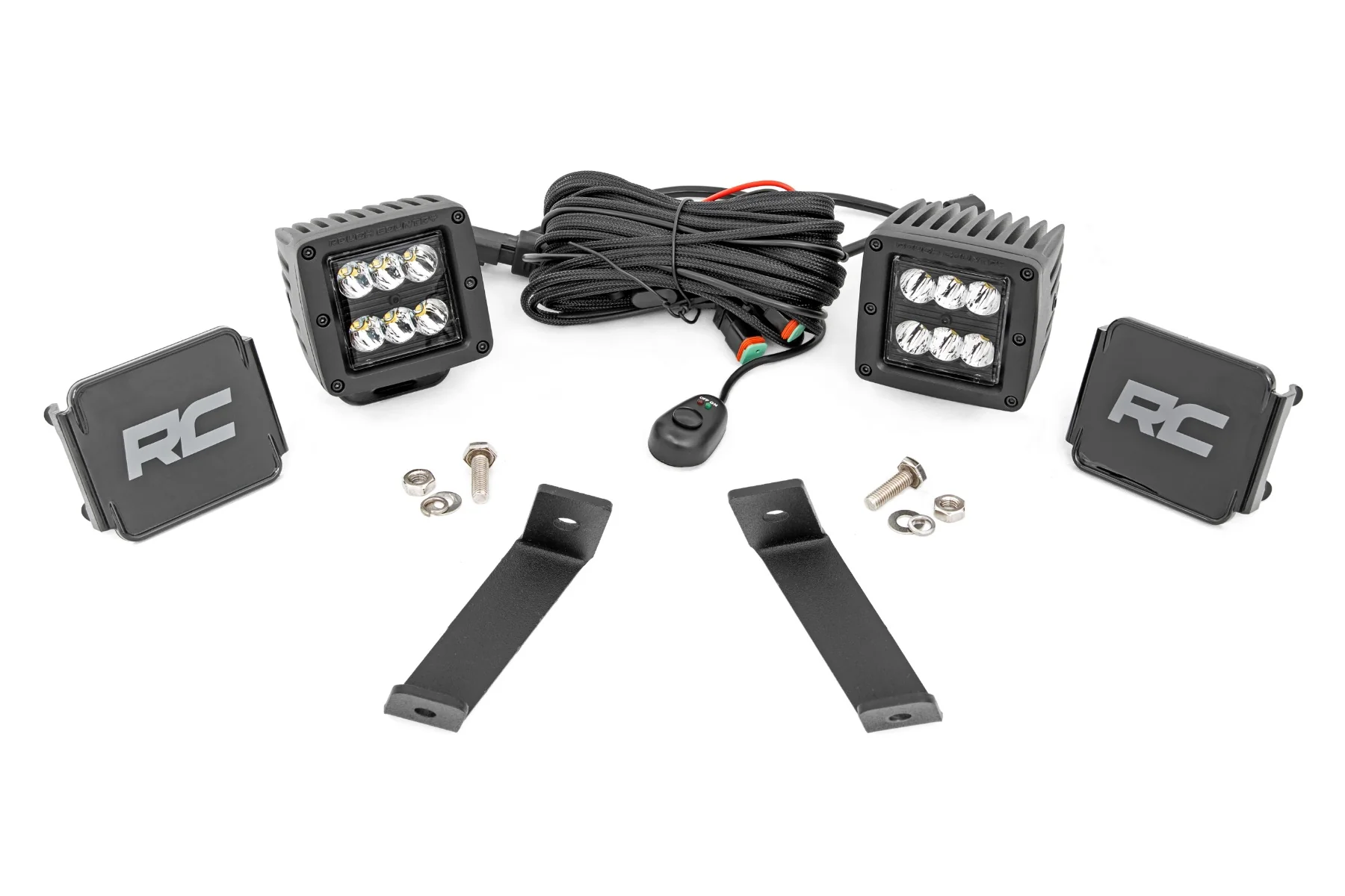 Rough Country - LED Light Kit - Ditch Mount - 2" Black Pair - Spot - Jeep Cherokee KL (14-21) - Image 7