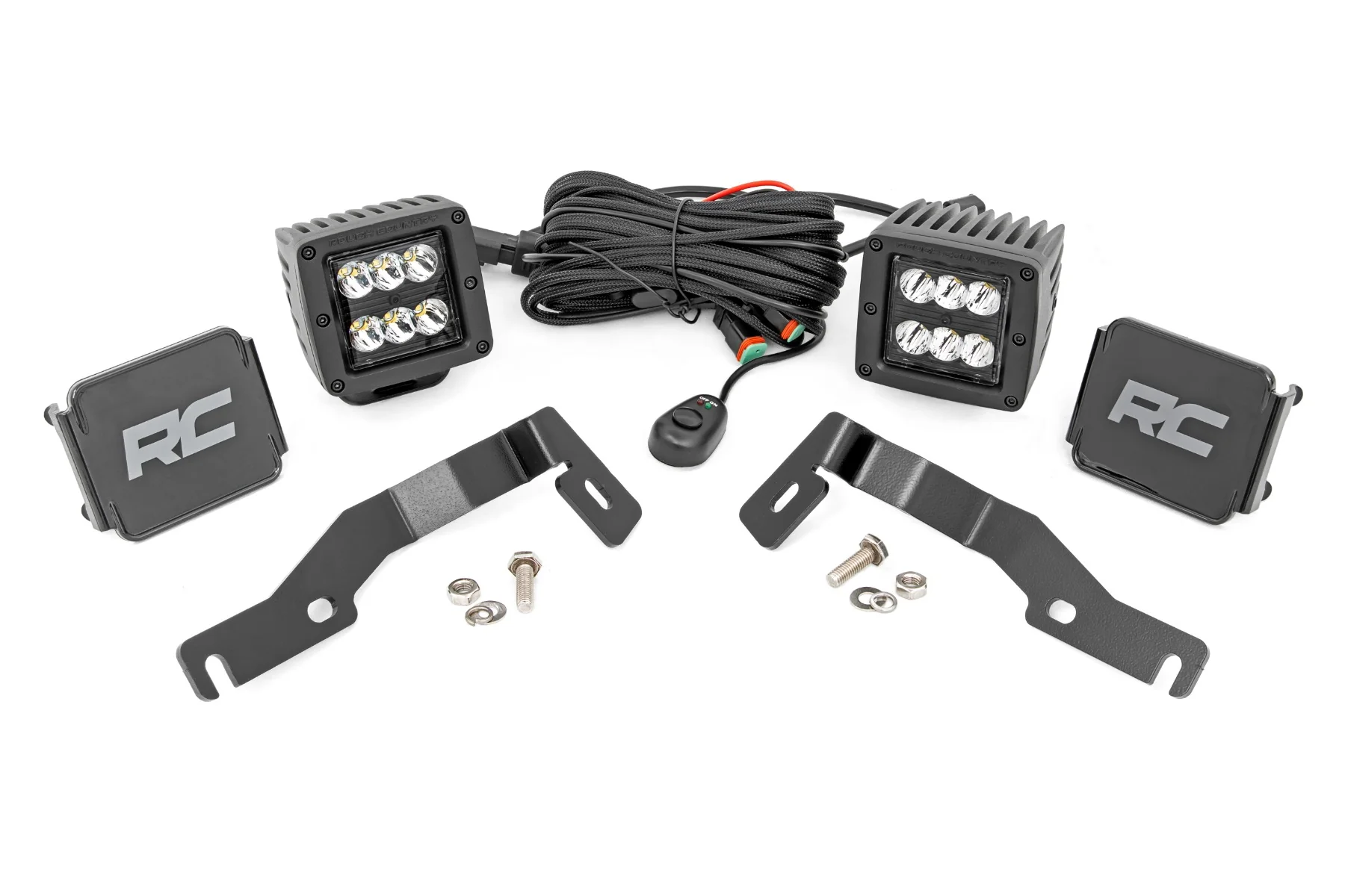 Rough Country - LED Light Kit - Ditch Mount - 2" Black Pair - Spot - Toyota Tacoma (24-25) - Image 8