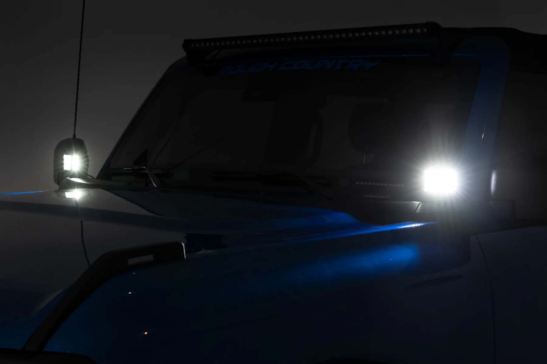 Rough Country - LED Light Kit - Ditch Mount -  2" Chrome Pair - Wide - Ford Bronco 4WD (21-25) - Image 5