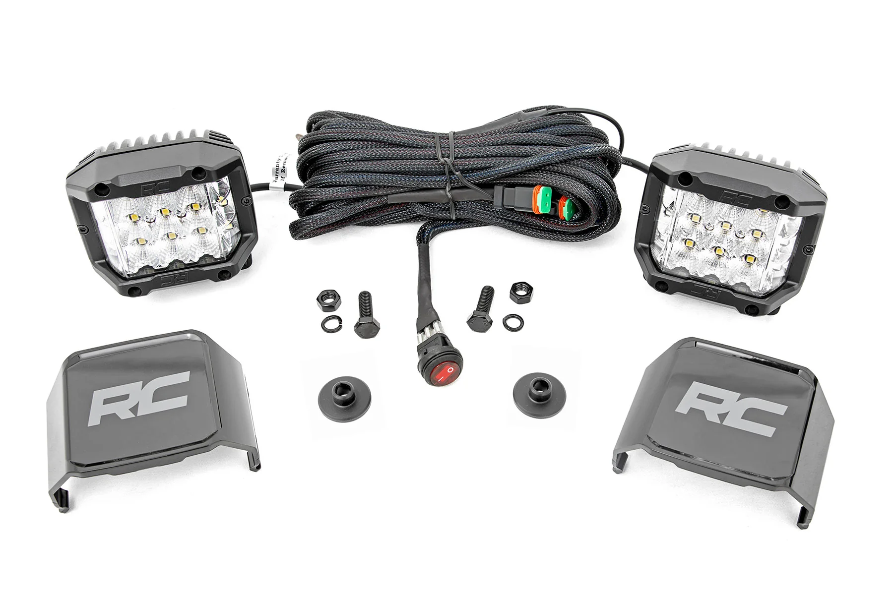 Rough Country - LED Light Kit - Ditch Mount -  2" Chrome Pair - Wide - Ford Bronco 4WD (21-25) - Image 7