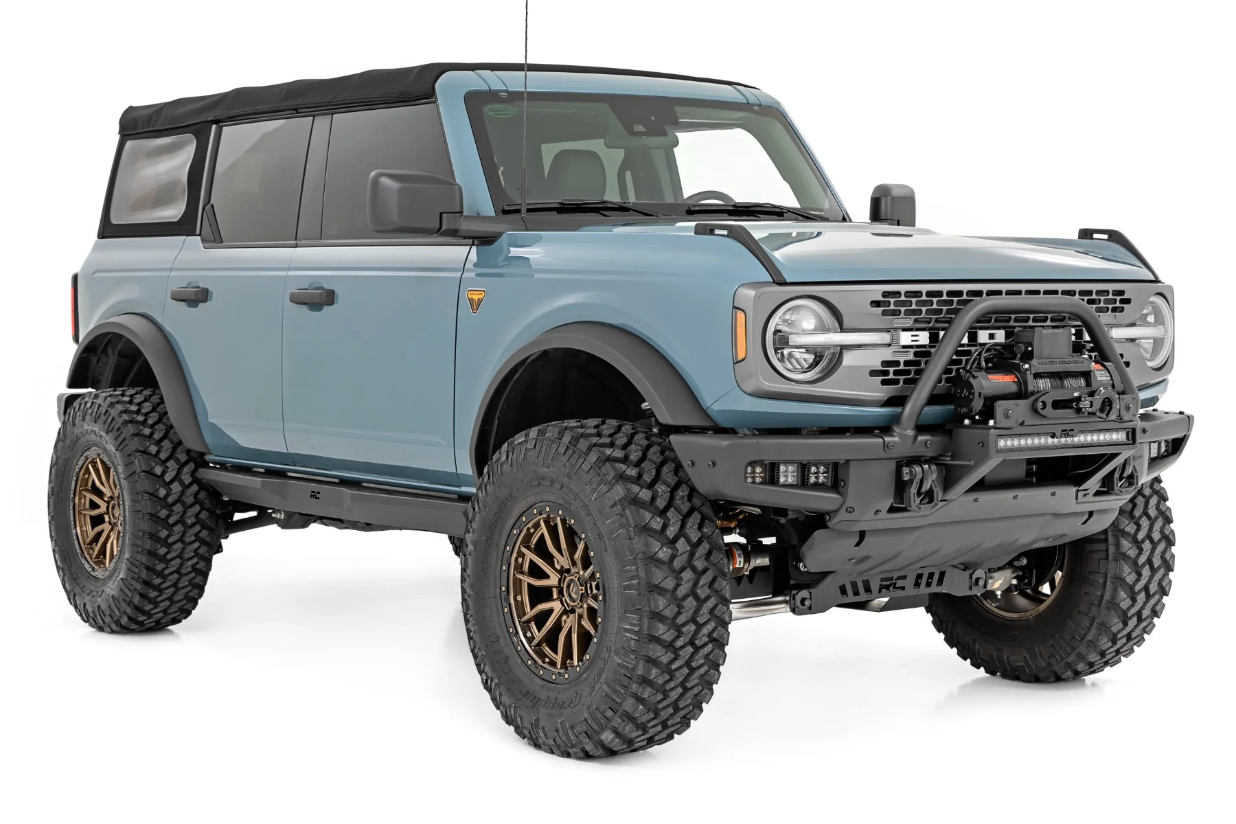 Rough Country - LED Light Kit - Fog Mount - Triple 2" Black Pair - Flood - Ford Bronco (21-25) - Image 4