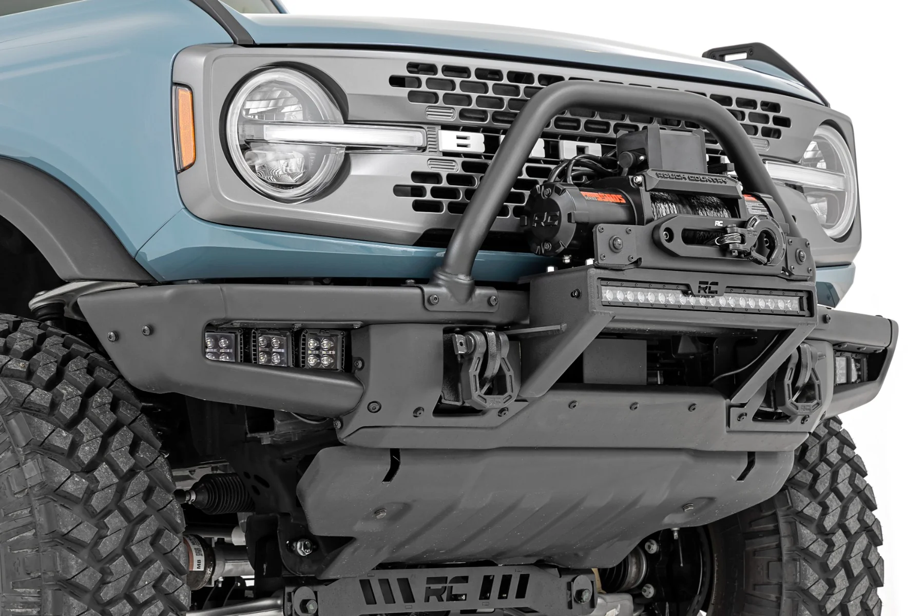 Rough Country - LED Light Kit - Fog Mount - Triple 2" Black Pair - Spot - Ford Bronco (21-25) - Image 3