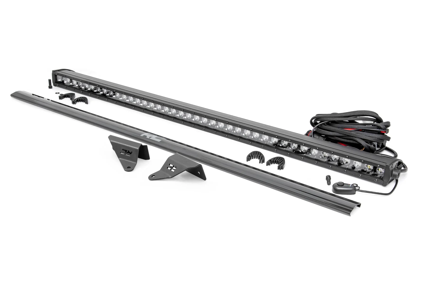 Rough Country - LED Light Kit - Upper Windshield - 40" Black Single Row - Ford Bronco (21-25) - Image 2