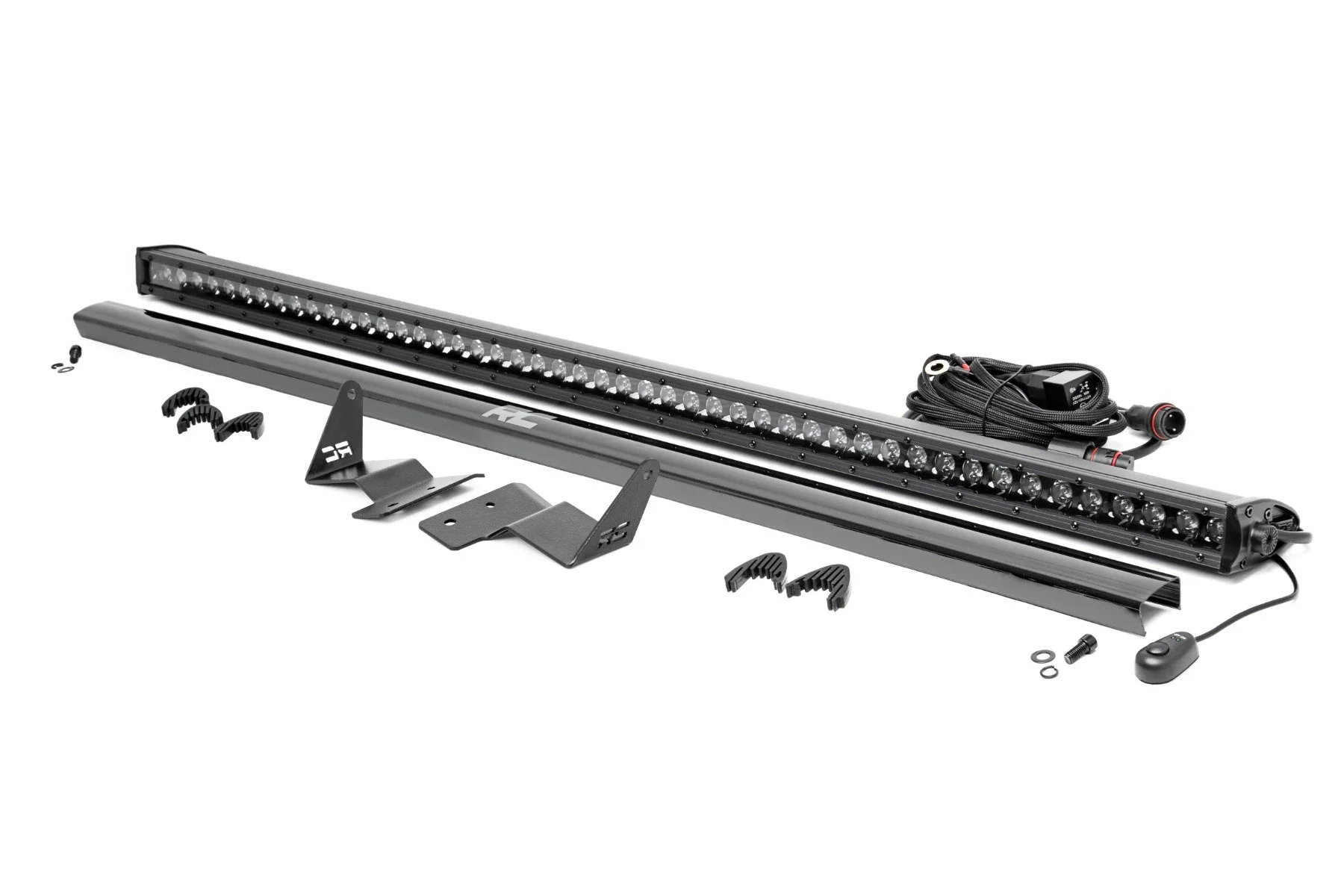 Rough Country - LED Light Kit - Upper Windshield - 50" Black Single Row - Ford Bronco (21-25)