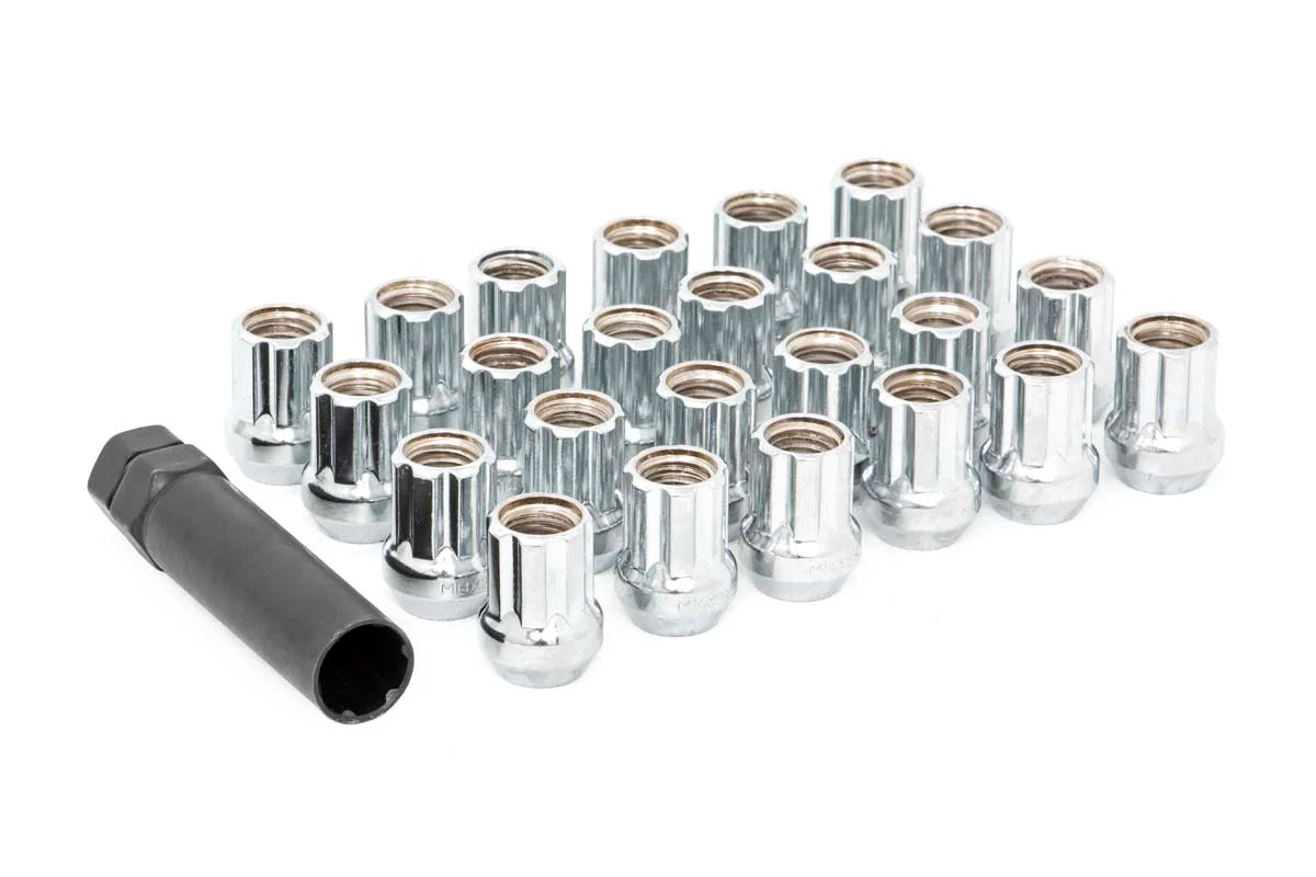 Rough Country - Lug Nut Set - M12x1.25 - 24 Qty - Chrome - Open End