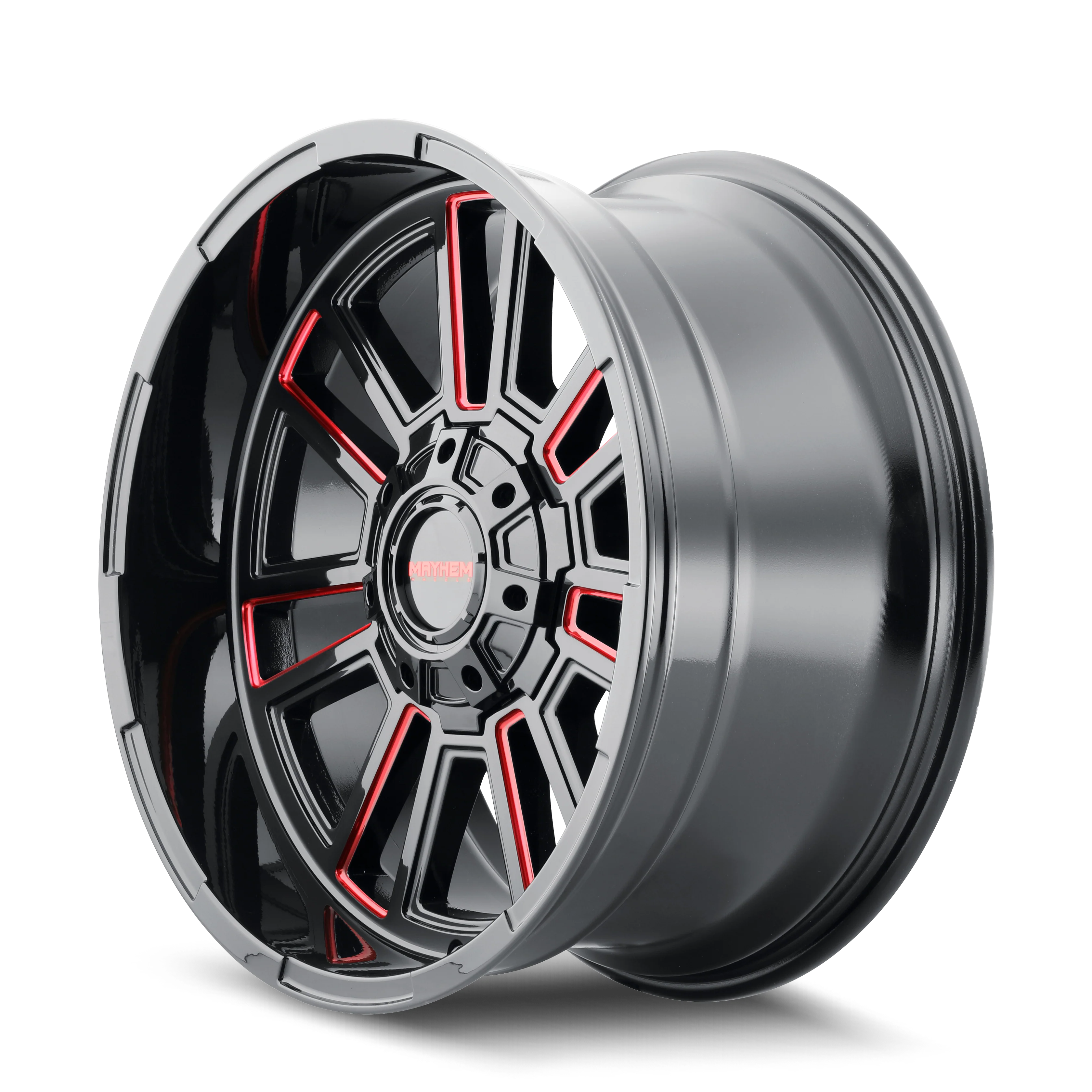 Mayhem - MAYHEM APOLLO 8115 GLOSS BLACK MILLED PRISM RED MILLED 20-9 8-165.1 0MM 125.2MM - Image 2