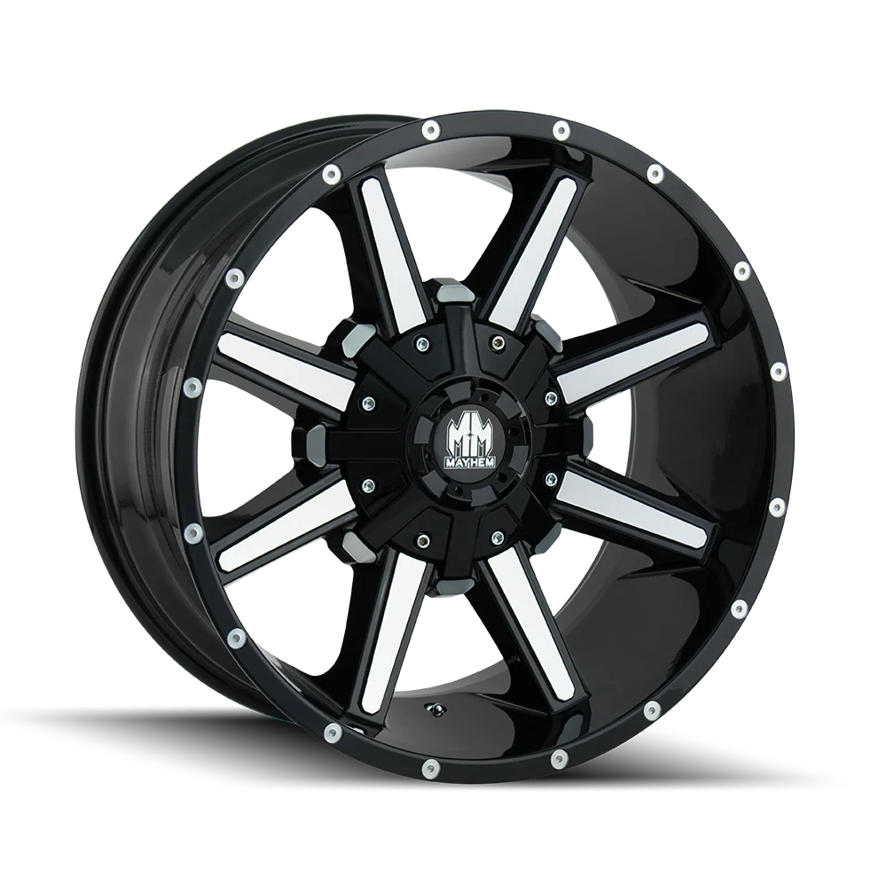 Mayhem - MAYHEM ARSENAL 8104 GLOSS BLACK MACHINED 20X9 8-180 0MM 124.1MM