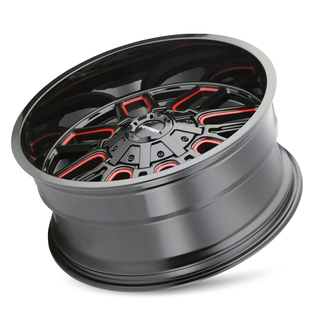 Mayhem - MAYHEM COGENT 8107 GLOSS BLACK MILLED PRISM RED 18X9 8-170 0MM 125.2MM - Image 3