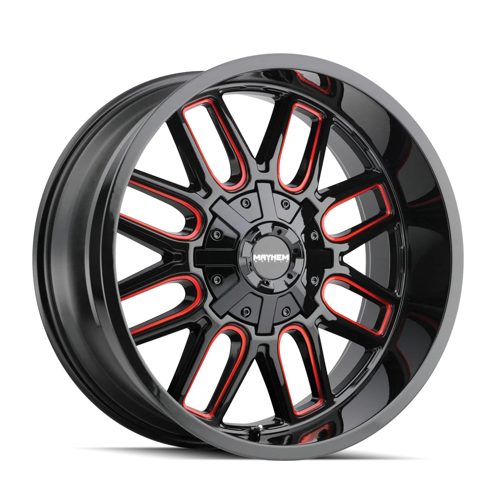 Mayhem - MAYHEM COGENT 8107 GLOSS BLACK MILLED PRISM RED 20X9 6-135/6-139.7 0MM 106MM