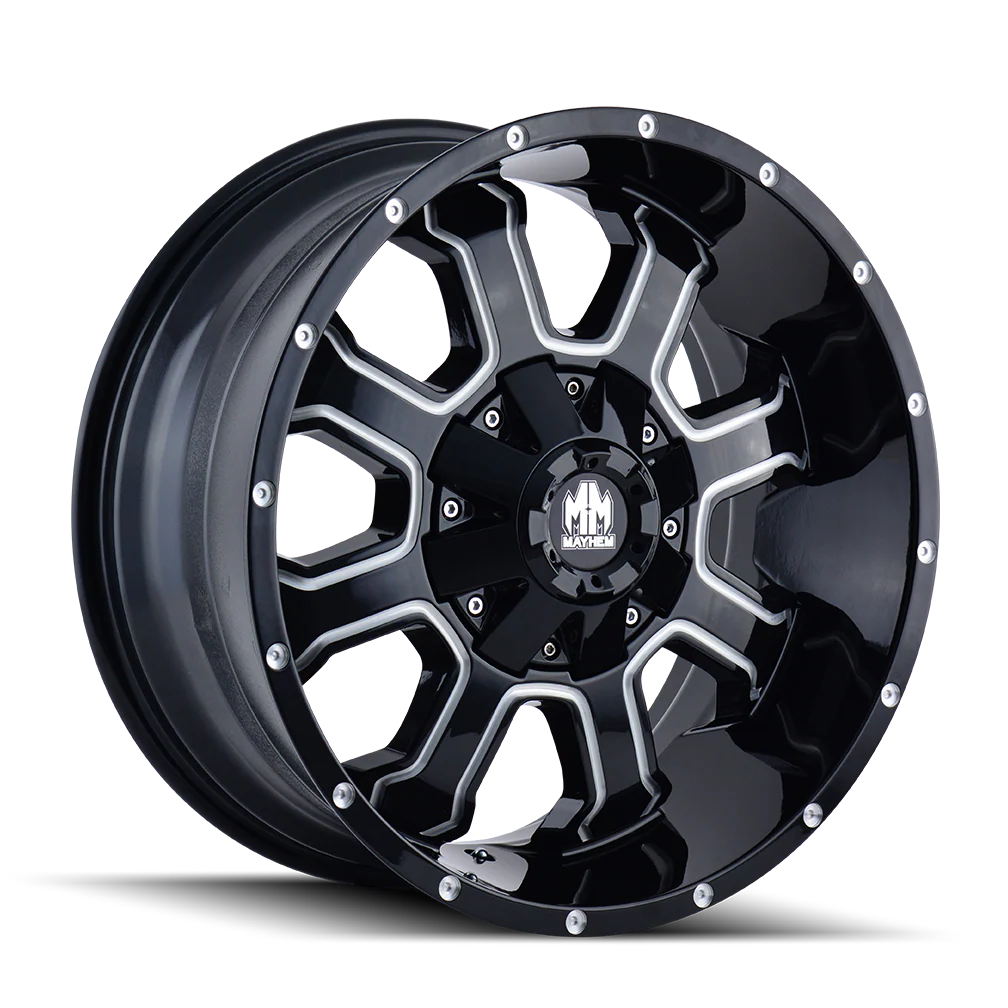 Mayhem - MAYHEM FIERCE 8103 GLOSS BLACK MILLED 17X9 6-135/6-139.7 -12MM 106MM