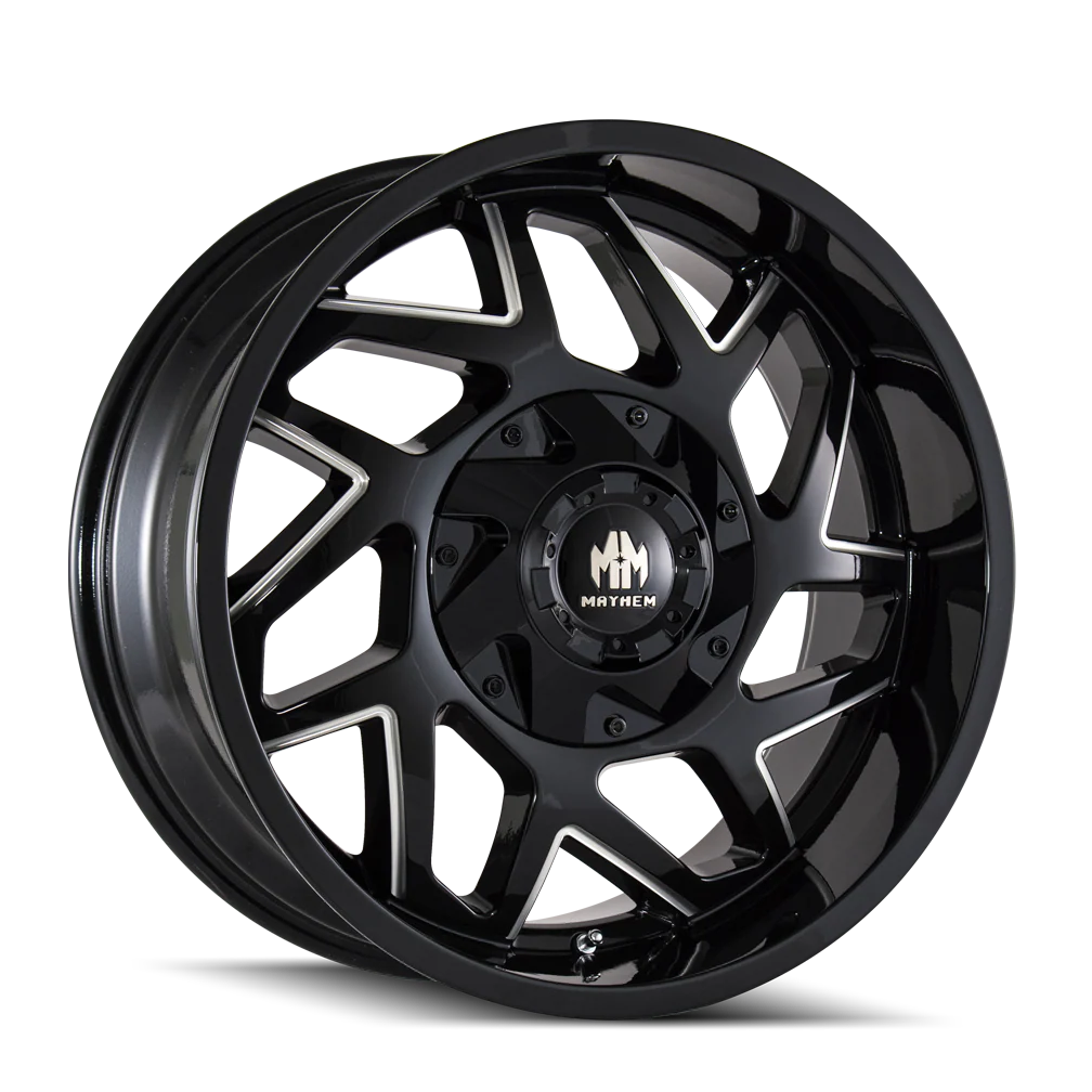 Mayhem - MAYHEM HATCHET 8106 GLOSS BLACK MILLED 20X9 8-165.1/8-170 0MM 130.8MM