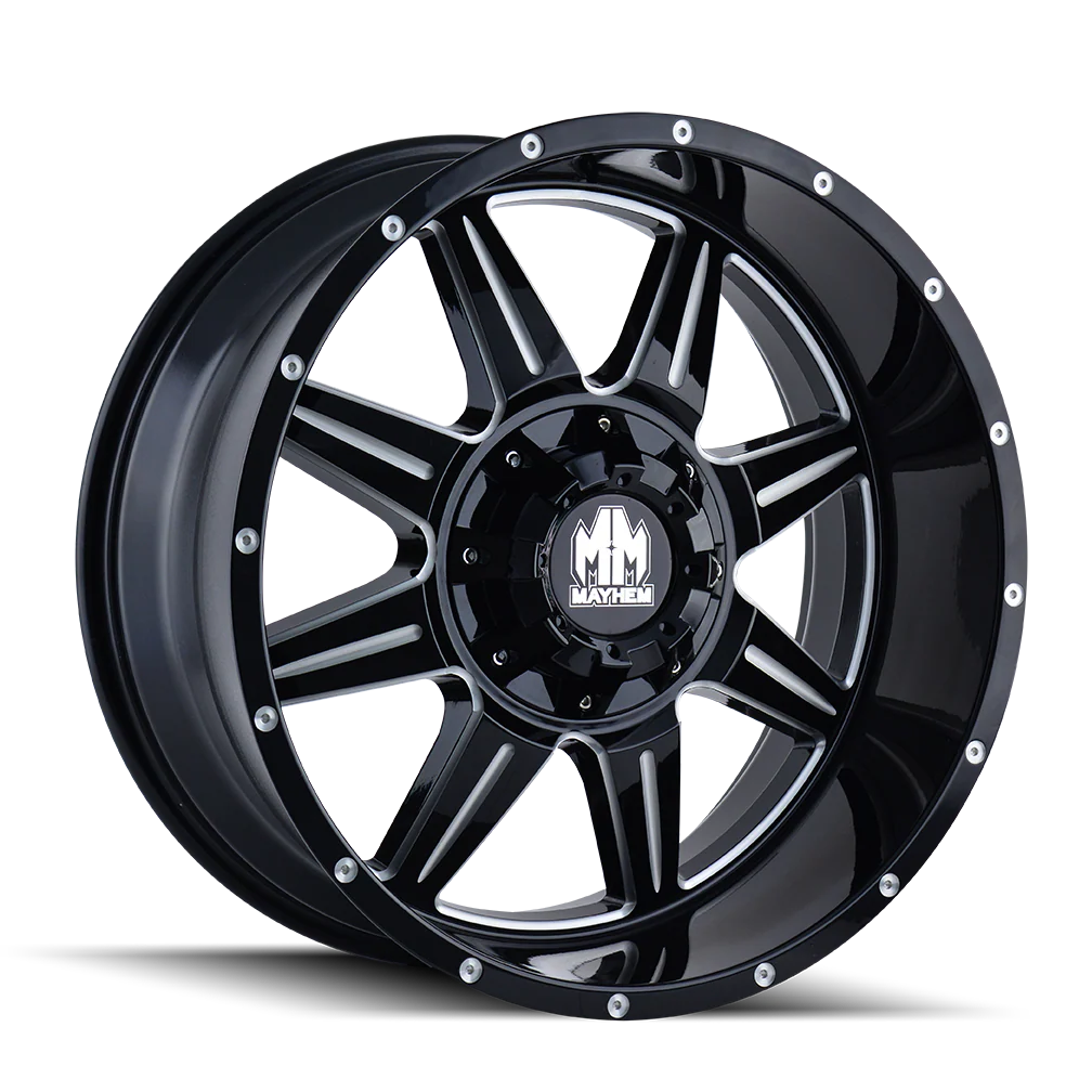Mayhem - MAYHEM MONSTIR 8100 GLOSS BLACK MILLED 20X9 5-127/5-139.7 18MM 87MM