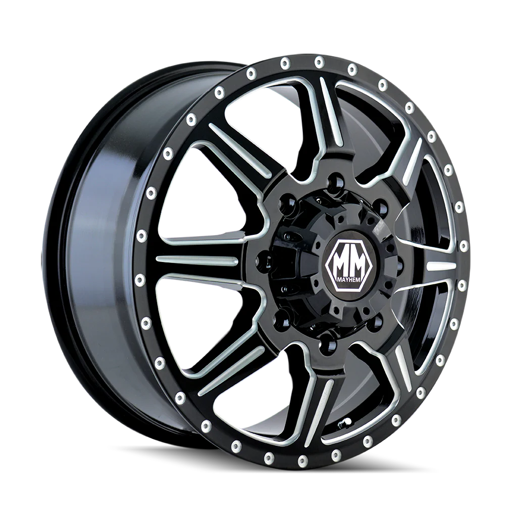 Mayhem - MAYHEM MONSTIR 8101 FRONT GLOSS BLACK MILLED 19.5X6.75 8-170 102MM 124.9MM - Image 3