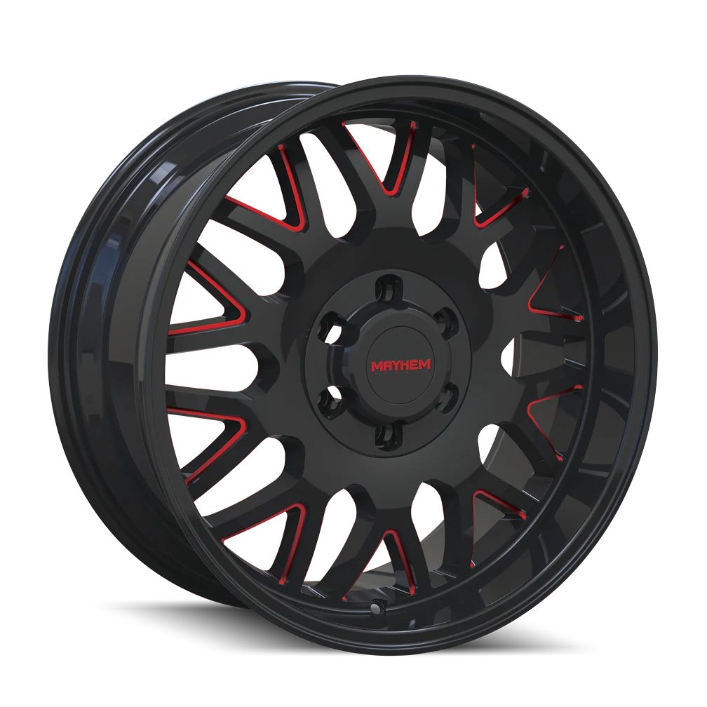 Mayhem - MAYHEM TRIPWIRE 8110 GLOSS BLACK MILLED PRISM RED 20X10 6-135 -19MM 87.1MM - Image 4