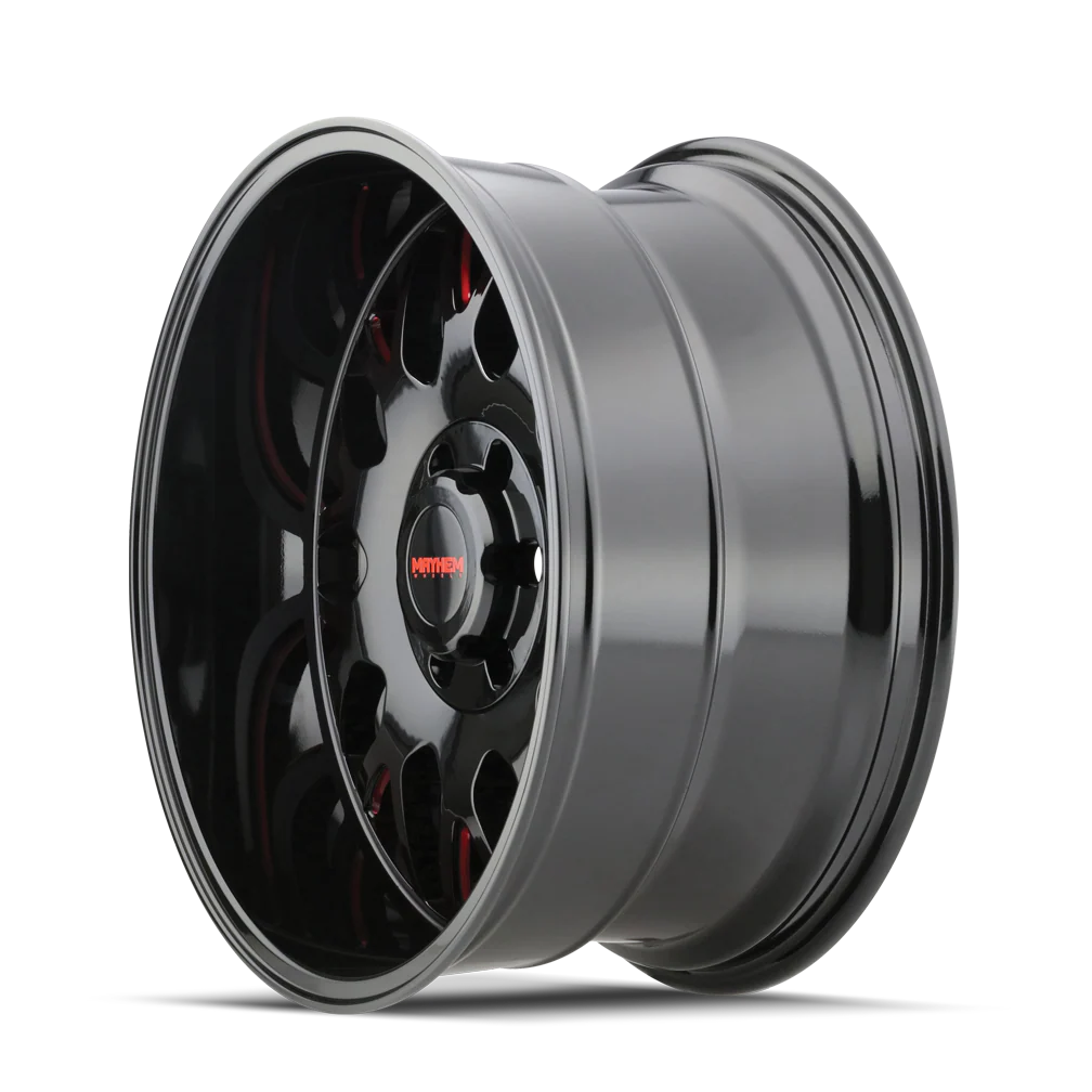 Mayhem - MAYHEM TRIPWIRE 8110 GLOSS BLACK MILLED PRISM RED 20X9 8-165.1 18MM 130.8MM - Image 5
