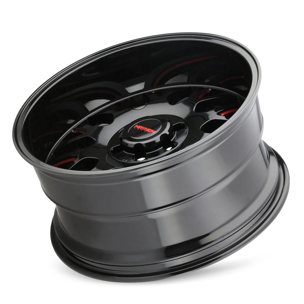 Mayhem - MAYHEM TRIPWIRE 8110 GLOSS BLACK MILLED PRISM RED 20X9 8-165.1 18MM 130.8MM - Image 6
