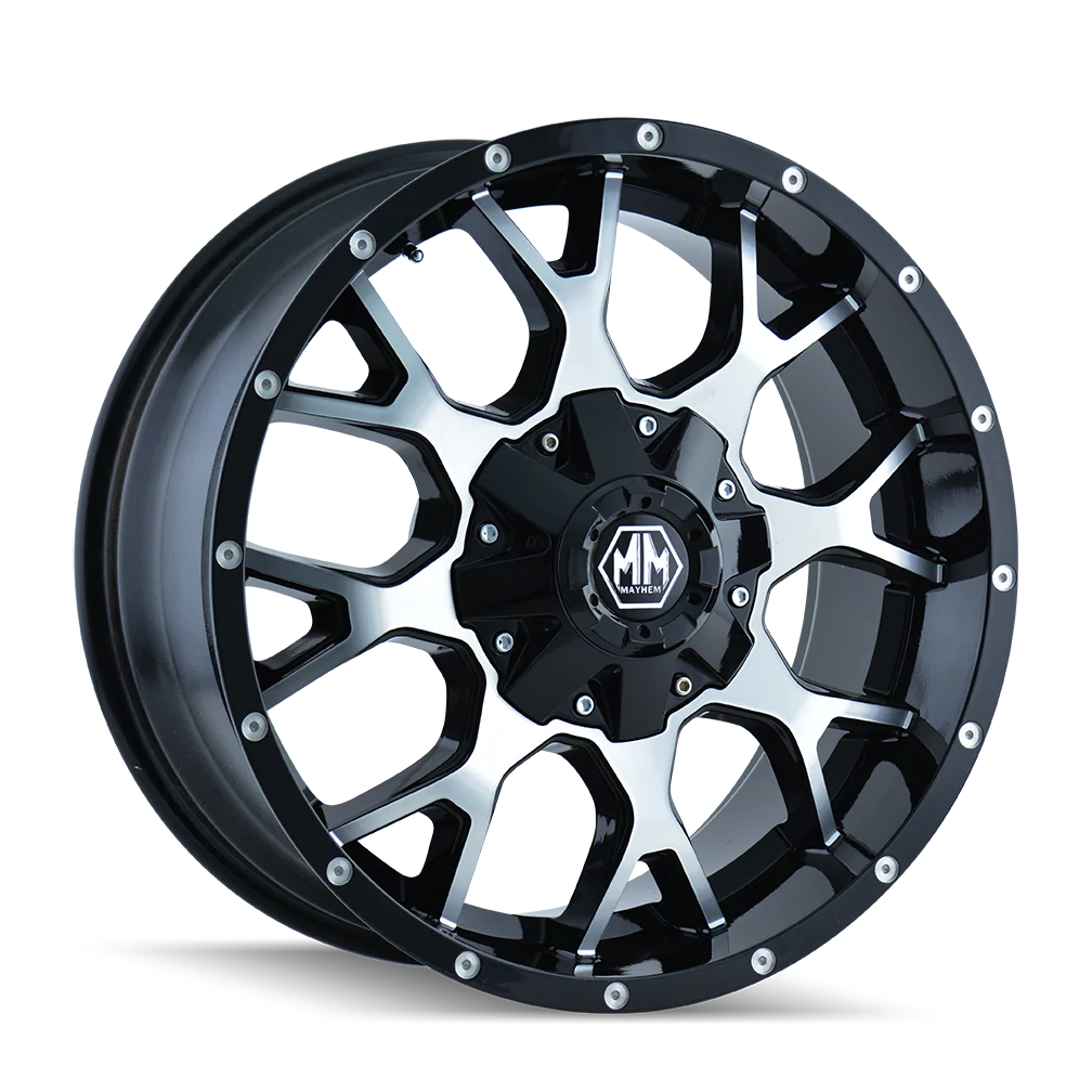 Mayhem - MAYHEM WARRIOR 8015 GLOSS BLACK MACHINED 17X9 8-170 18MM 125.2MM